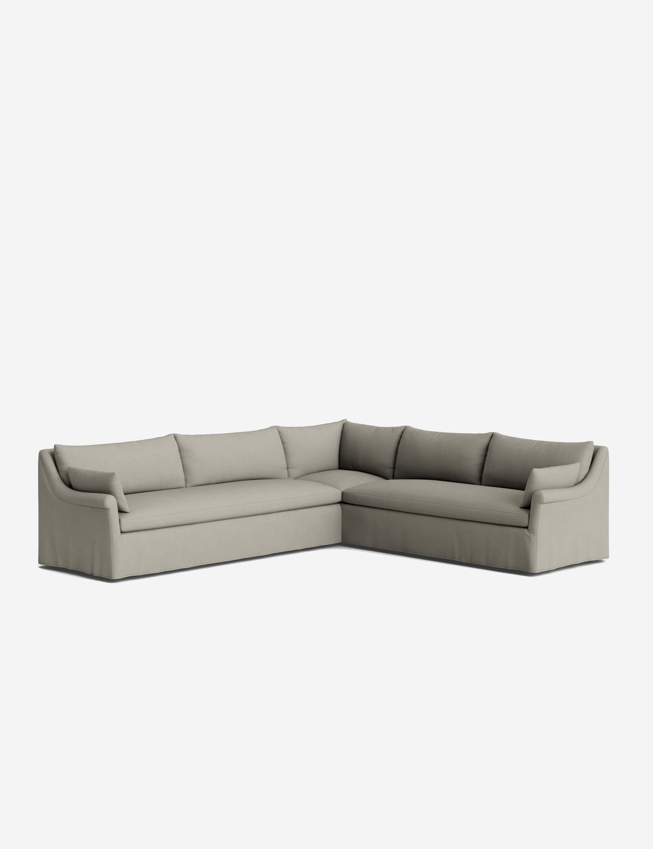 Lulu and Georgia Portola Rolled Arm Slipcover Corner Sectional Sofa - view 115