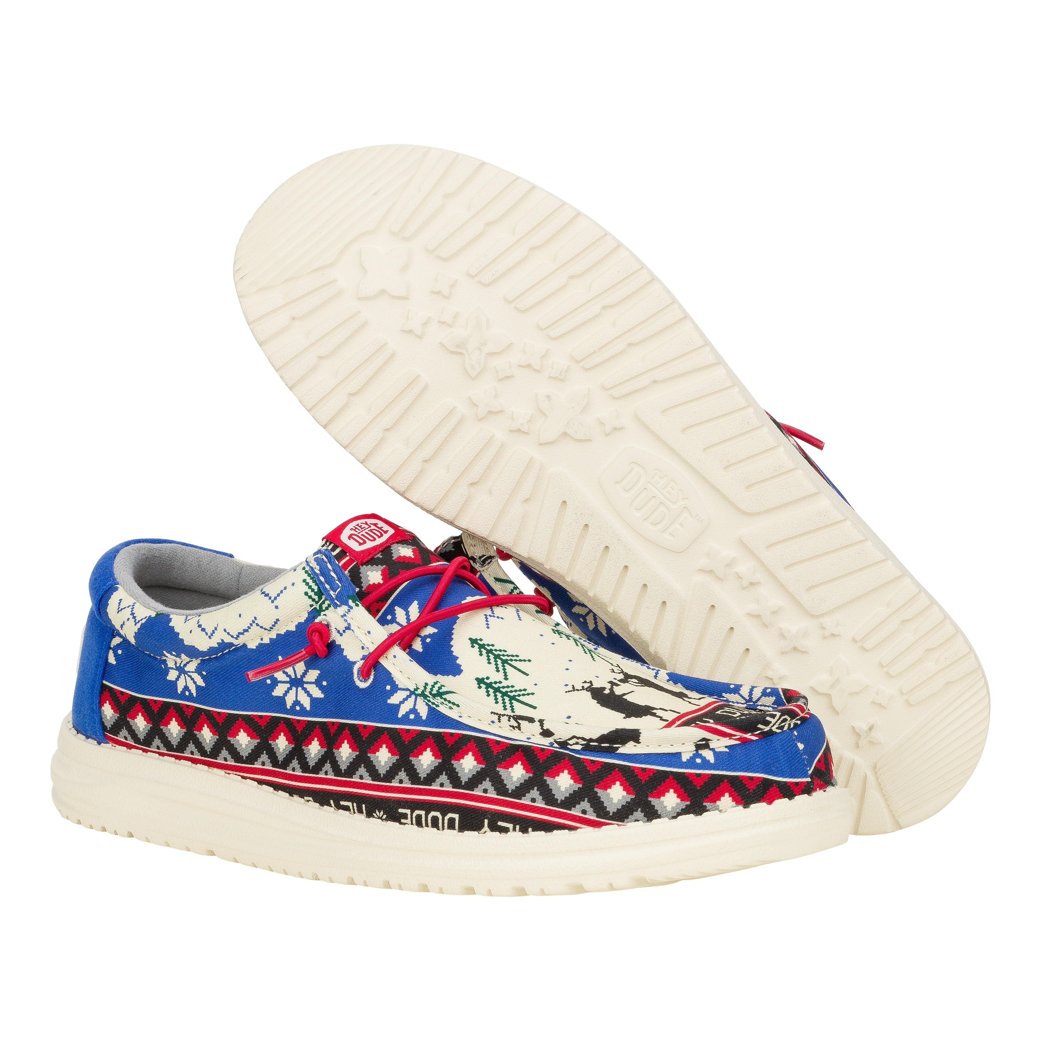 HEYDUDE shoes Wally Holiday Cheers - Holiday White/Multi - view 3