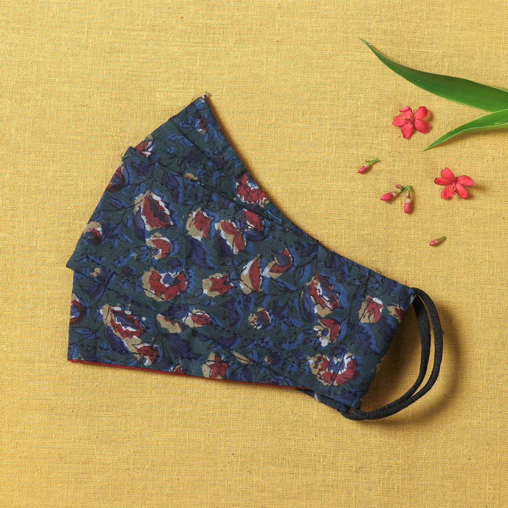 JALPARI Bagru Block Printed Cotton 3 Layer Maska Snug Fit Face Cover