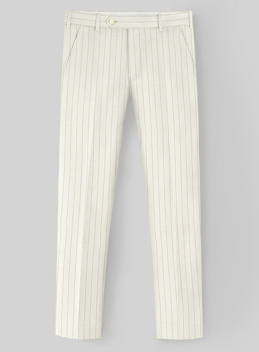 StudioSuits Napolean Tullio Stripe Ivory Wool Pants