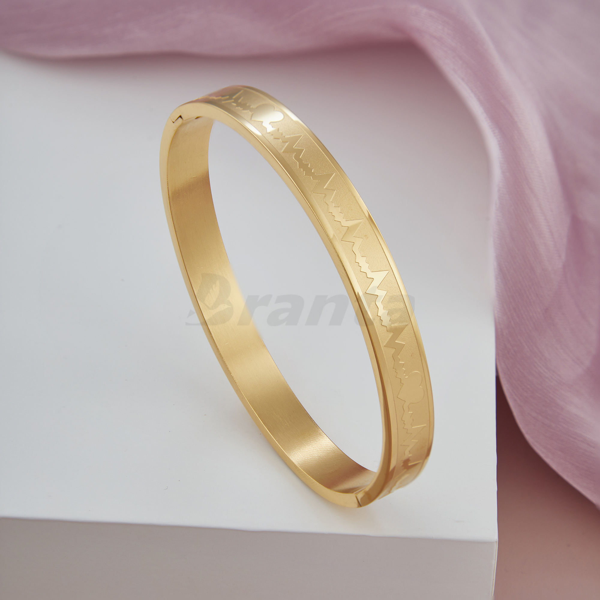 Branta Heartbeat Lifeline Gold Men's Bracelet - view 4