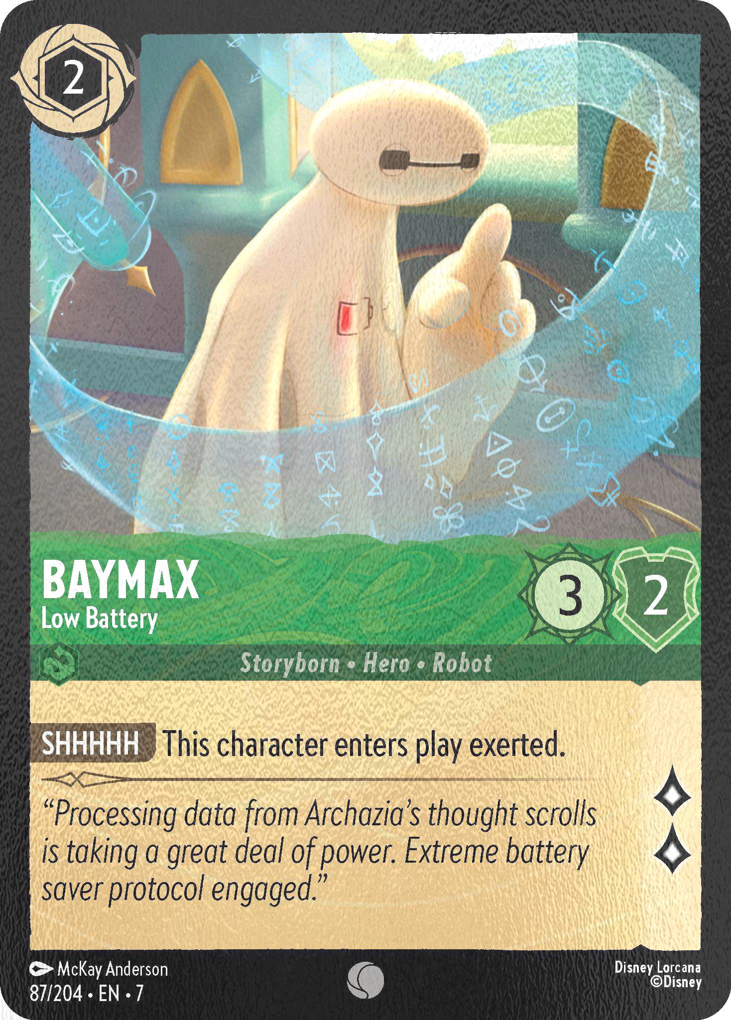 Island cold foil – Lorcana Baymax - Low Battery - 87/204 [Archazia's Island] [Cold Foil]