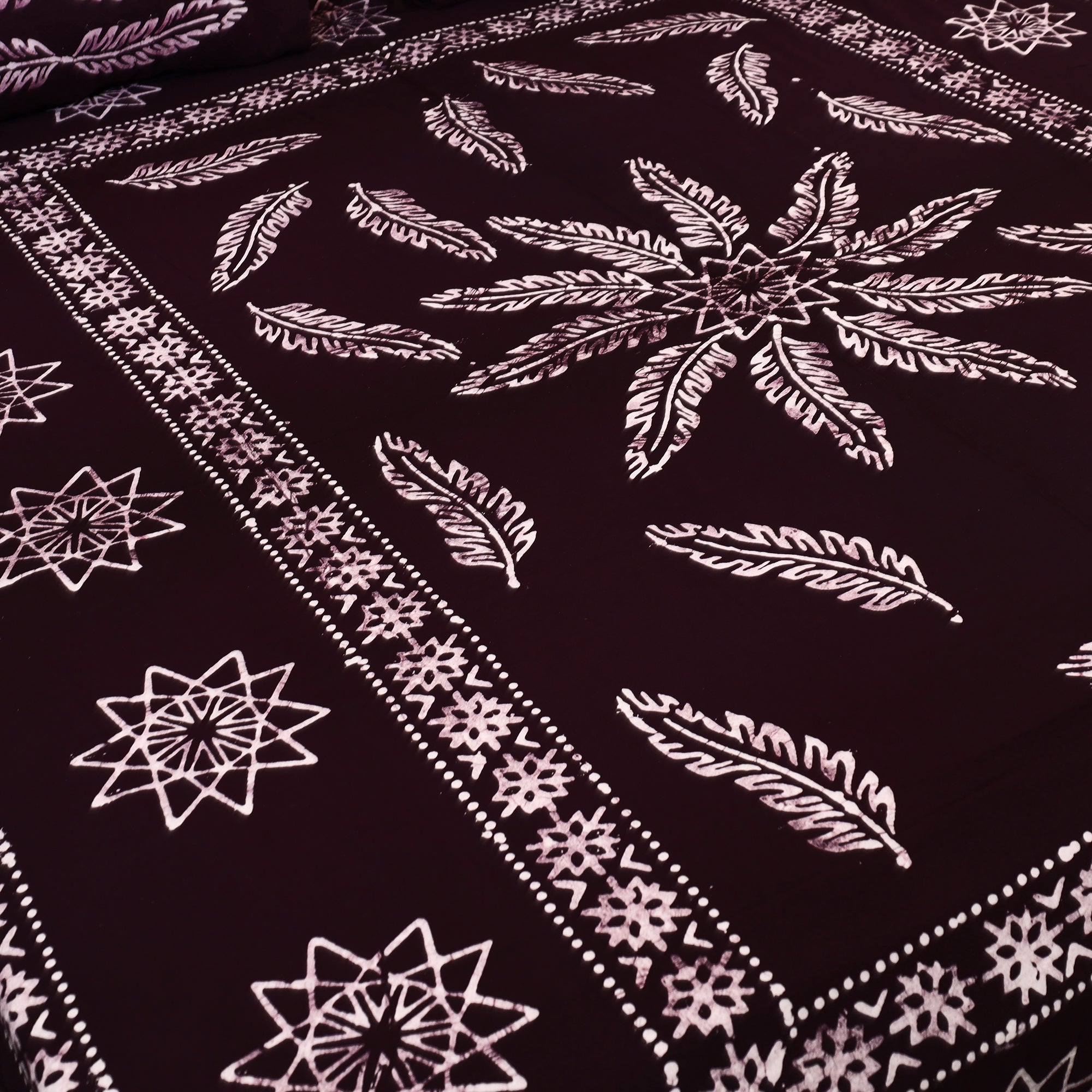 BATIK BY MD. SHARIFF Brown - Cotton Double Hand Batik Print Bed Sheet Set 46 - view 2