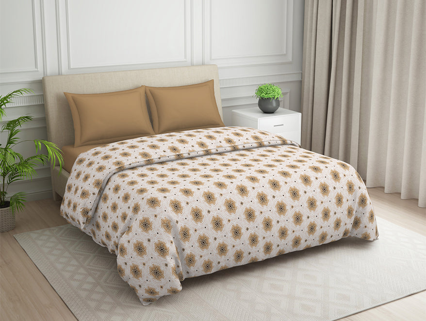Spaces India Ornate Brown Polycotton Quilt Double Harmony - By Welspun - view 2