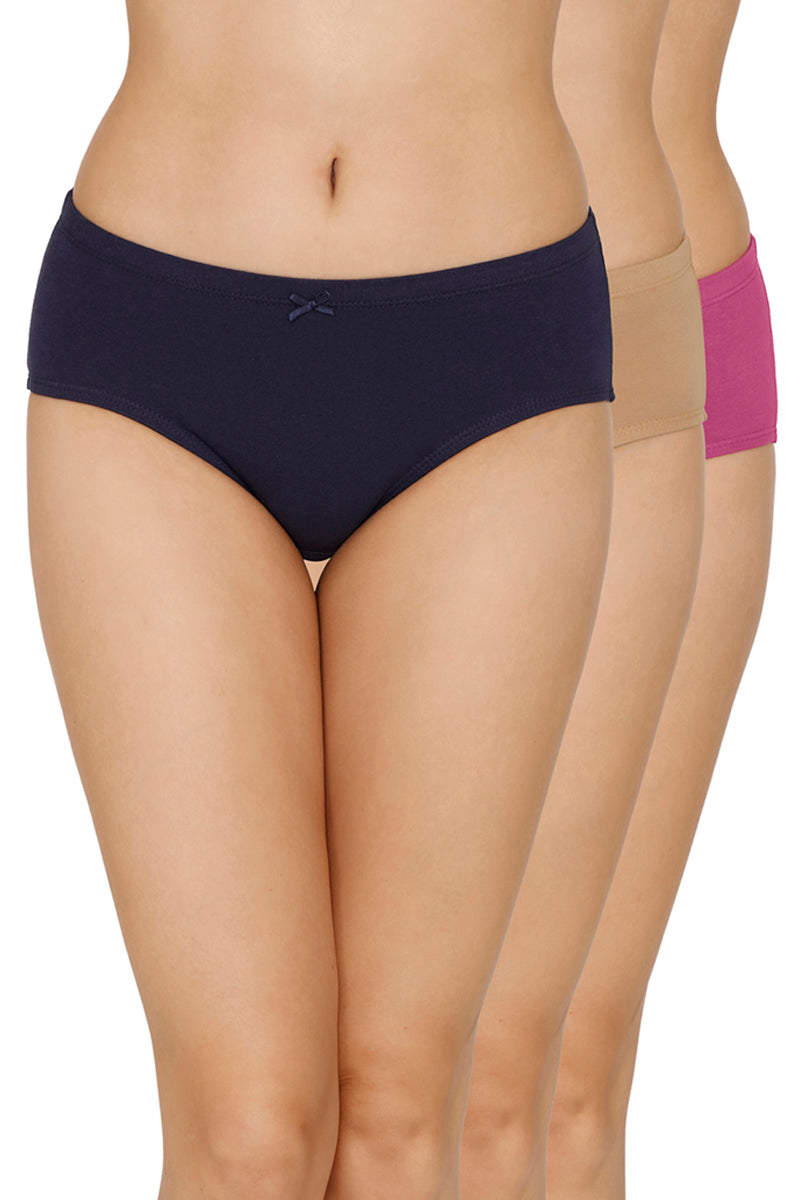 Amante Inner Elastic Full Coverage Mid Rise Hipster Panty (Pack of 3)