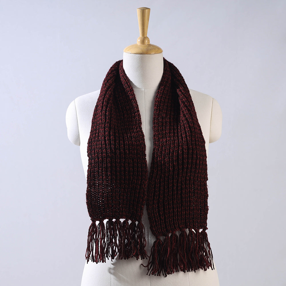 KILMORA Brown - Kumaun Hand Knitted Woolen Muffler (50 in)