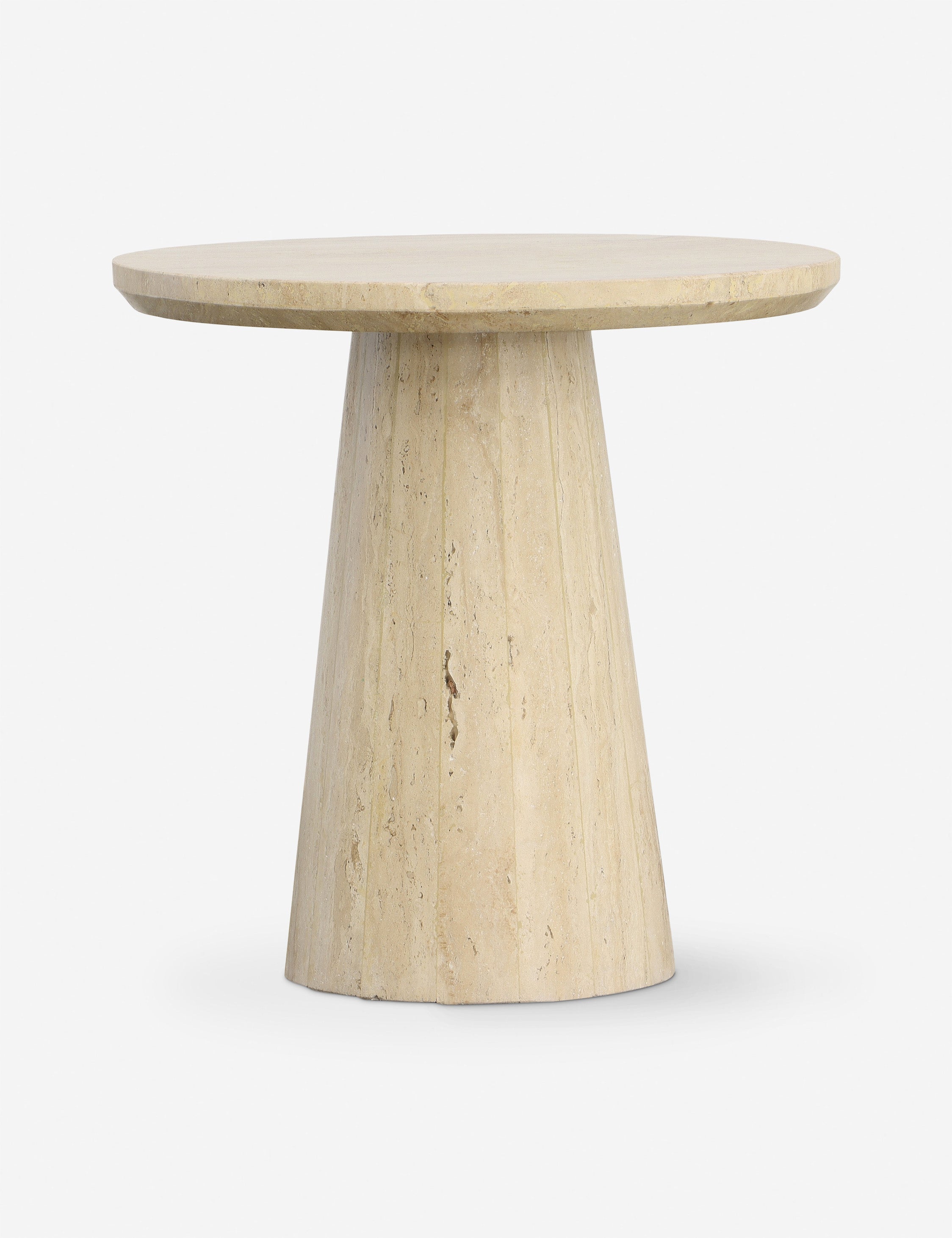 Lulu and Georgia Kirchner Round Side Table – Beige Marble
