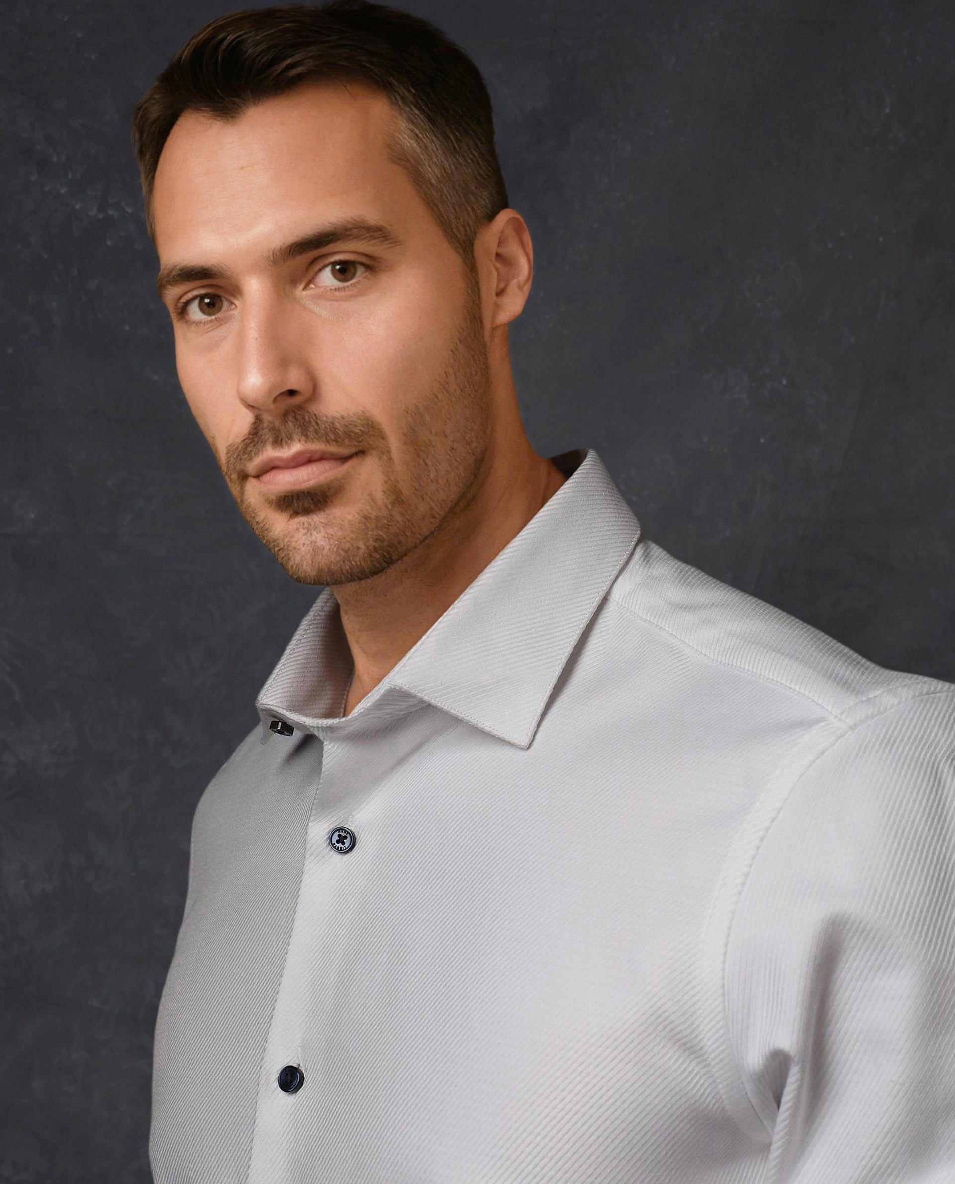 Rare Rabbit Men's Cosa White Cotton Fabric Full Sleeves Solid Shirt - view 3
