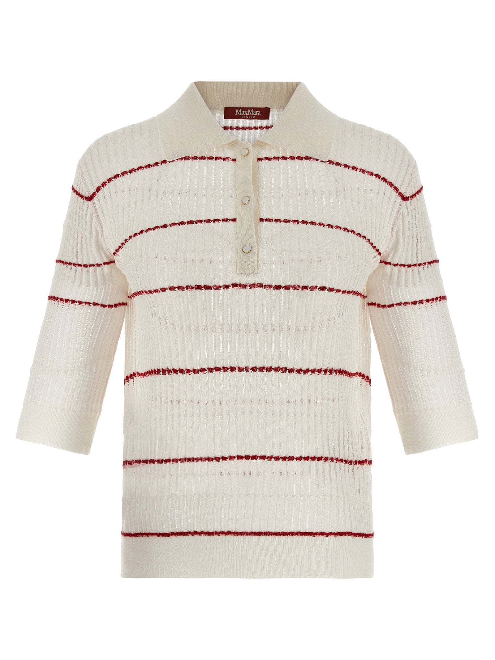 Max Mara Studio Mstgallo Polo Shirt – 55% silk, 45% wool