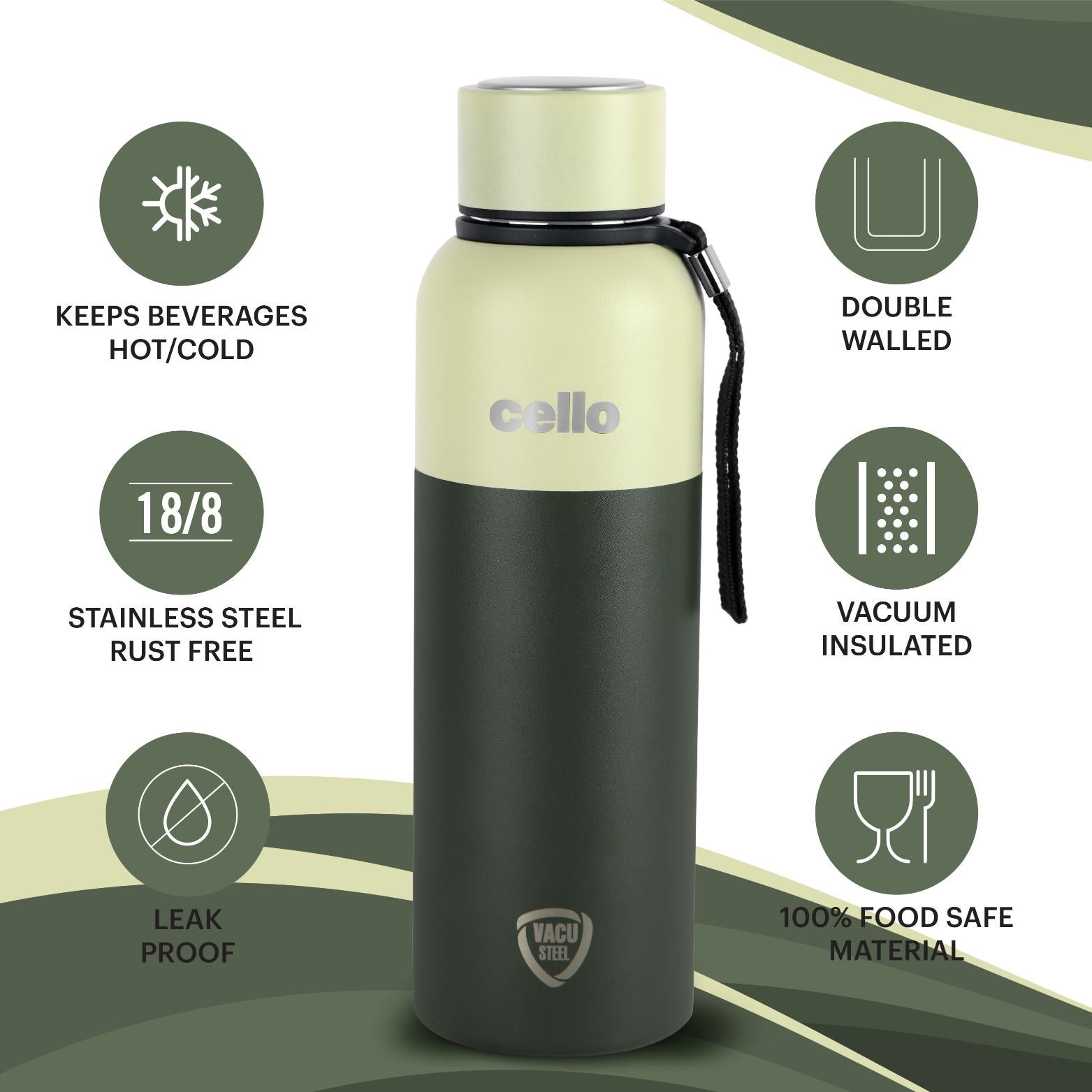 Cello Neo Kent Flask, Vacusteel Water Bottle, 750ml - view 17