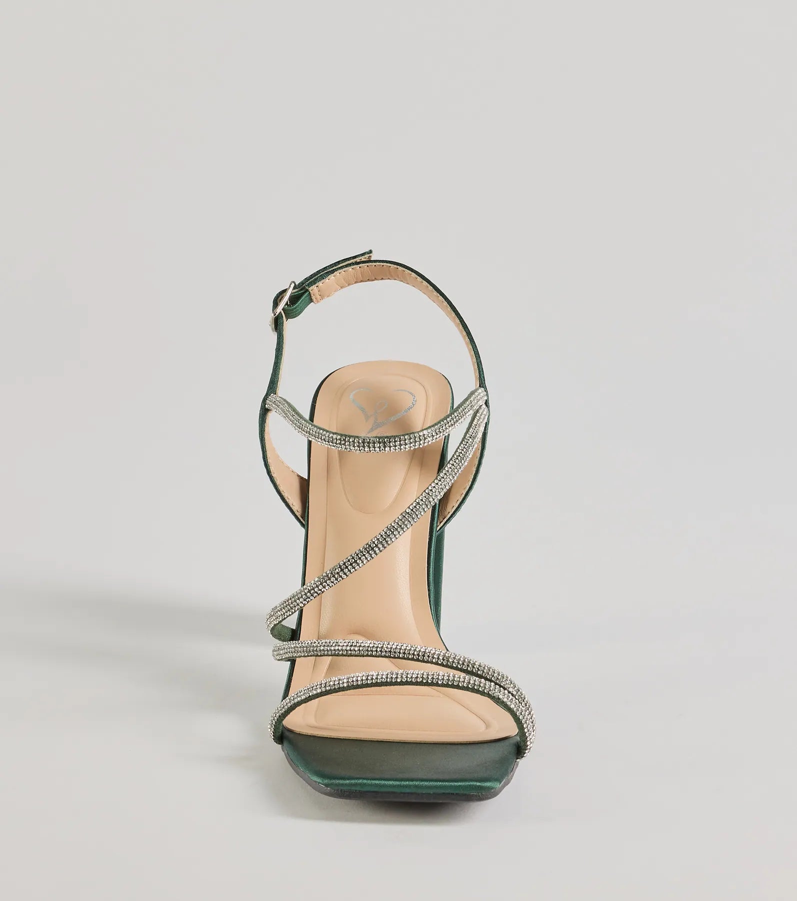 Windsor Glam Status Rhinestone Glitter Mesh Block Heels - view 3