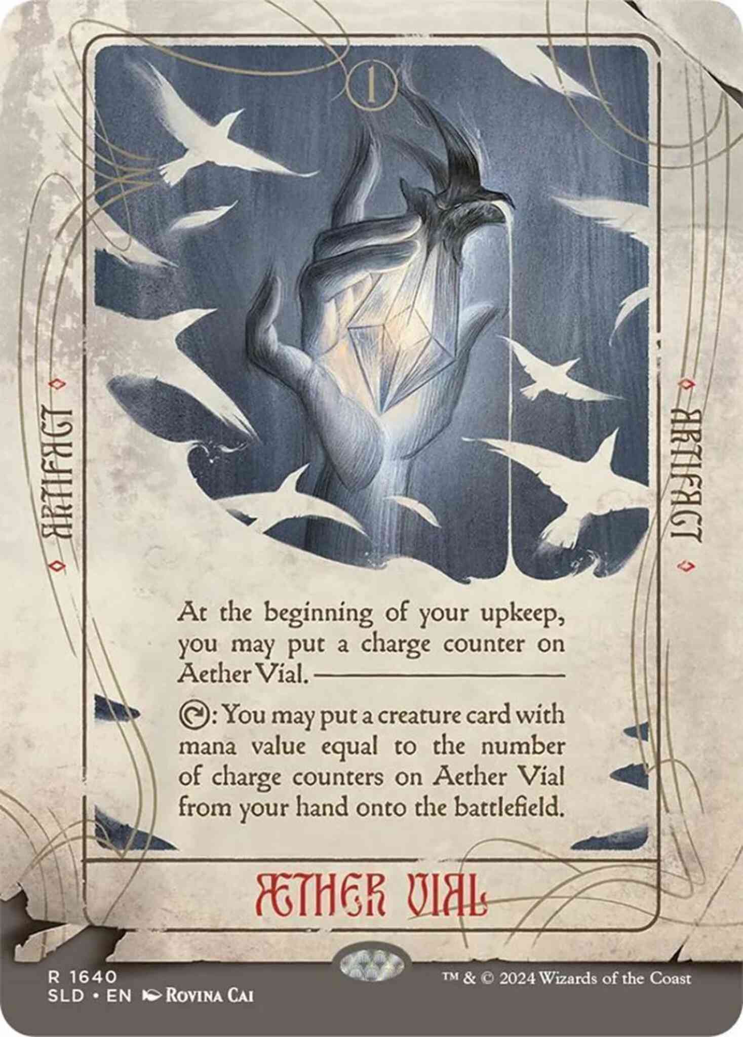 Aether vial 1640 – Magic Aether Vial [1640] [Borderless] [Rovina Cai] [Secret Lair Drop] [Non-Foil]