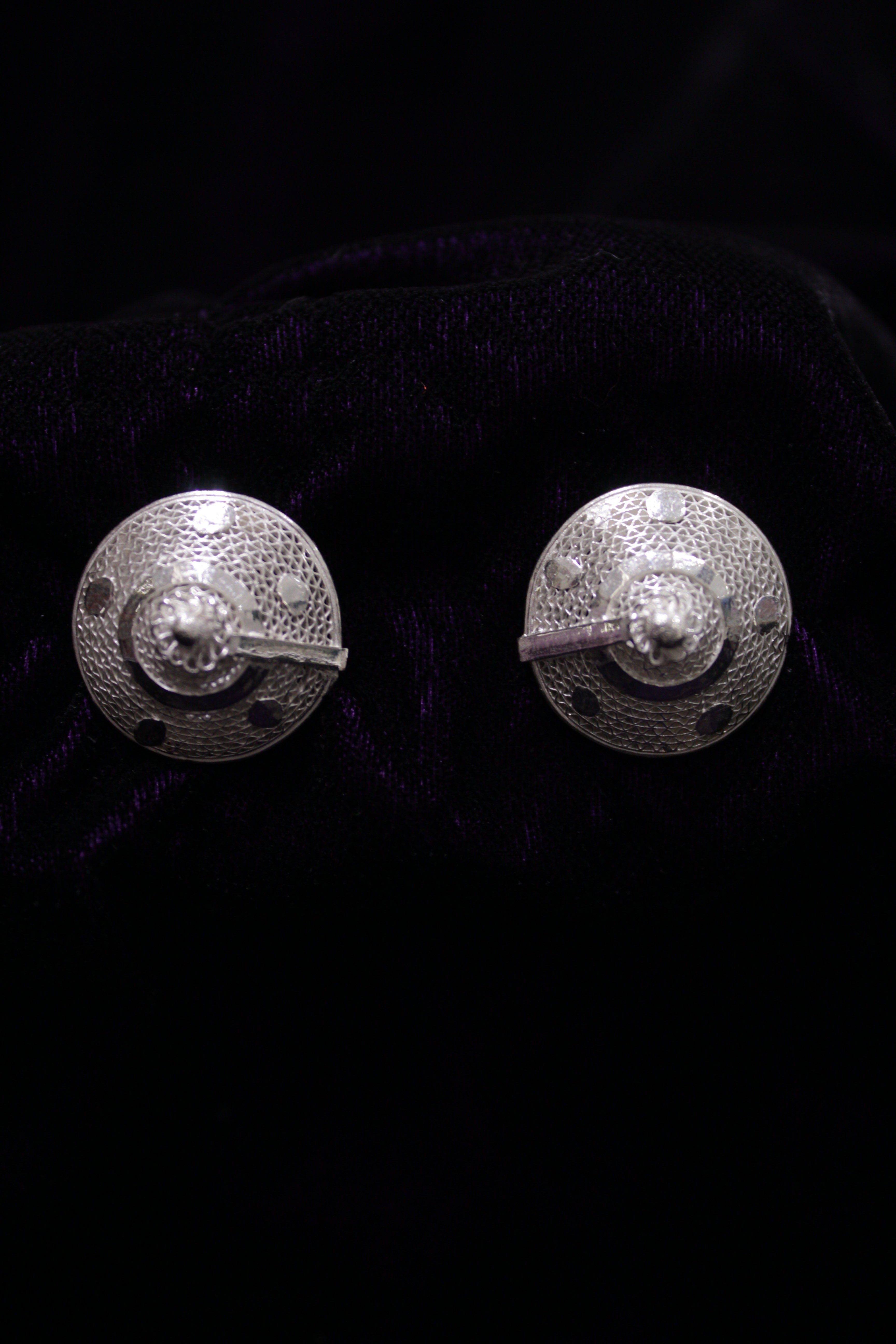Indianvillez Exclusive Silver Filigree Conical Shape Earring Set