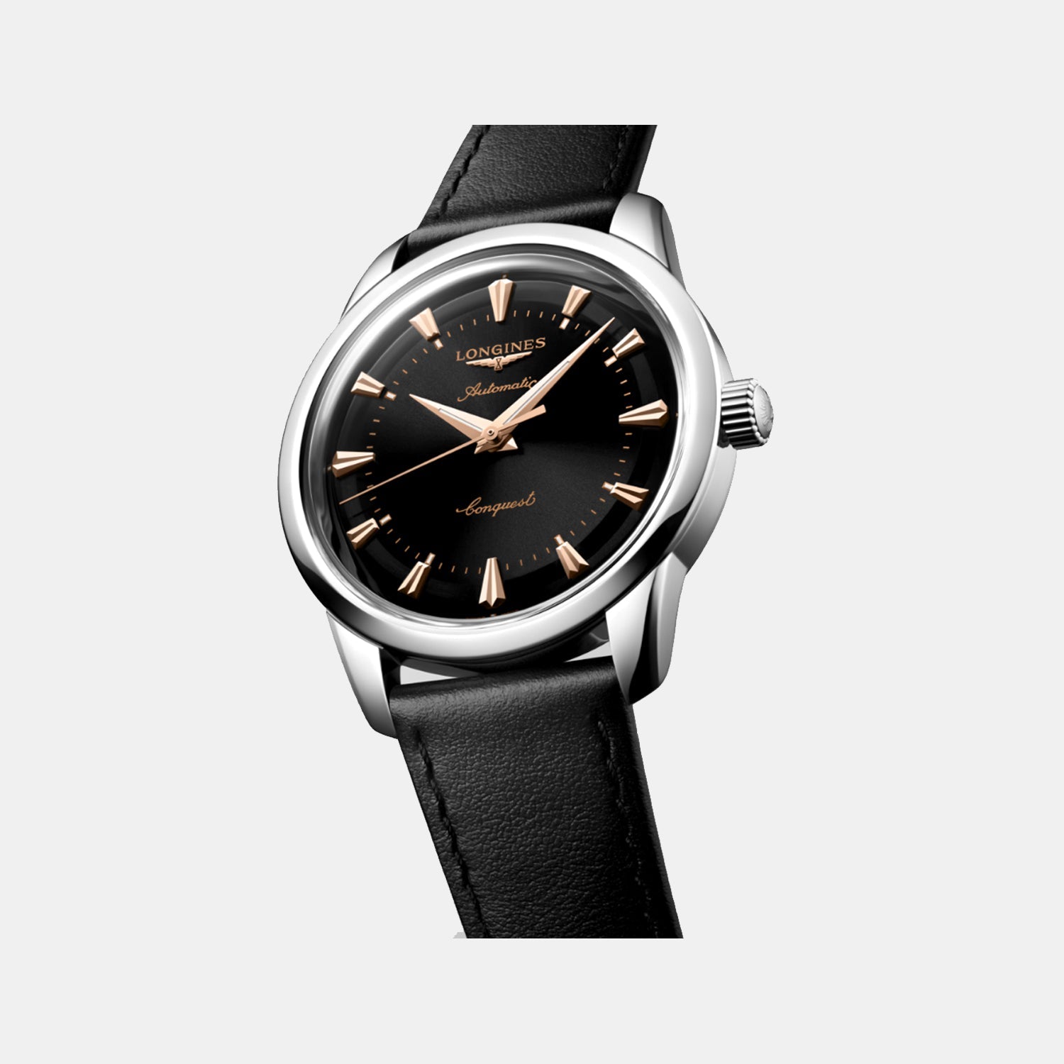 Longines Conquest Heritage Men Automatic Black Dial Analog Leather Watch L16504522 - view 2