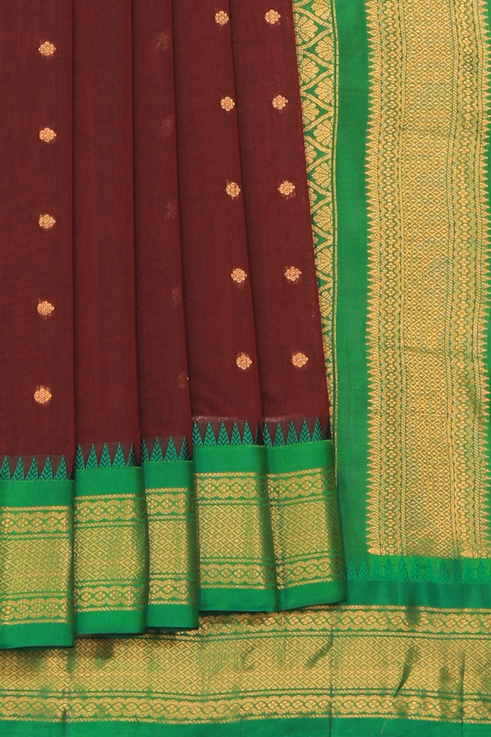 Kalanjali Gadwal Cotton Silk Maroon Saree – Women's