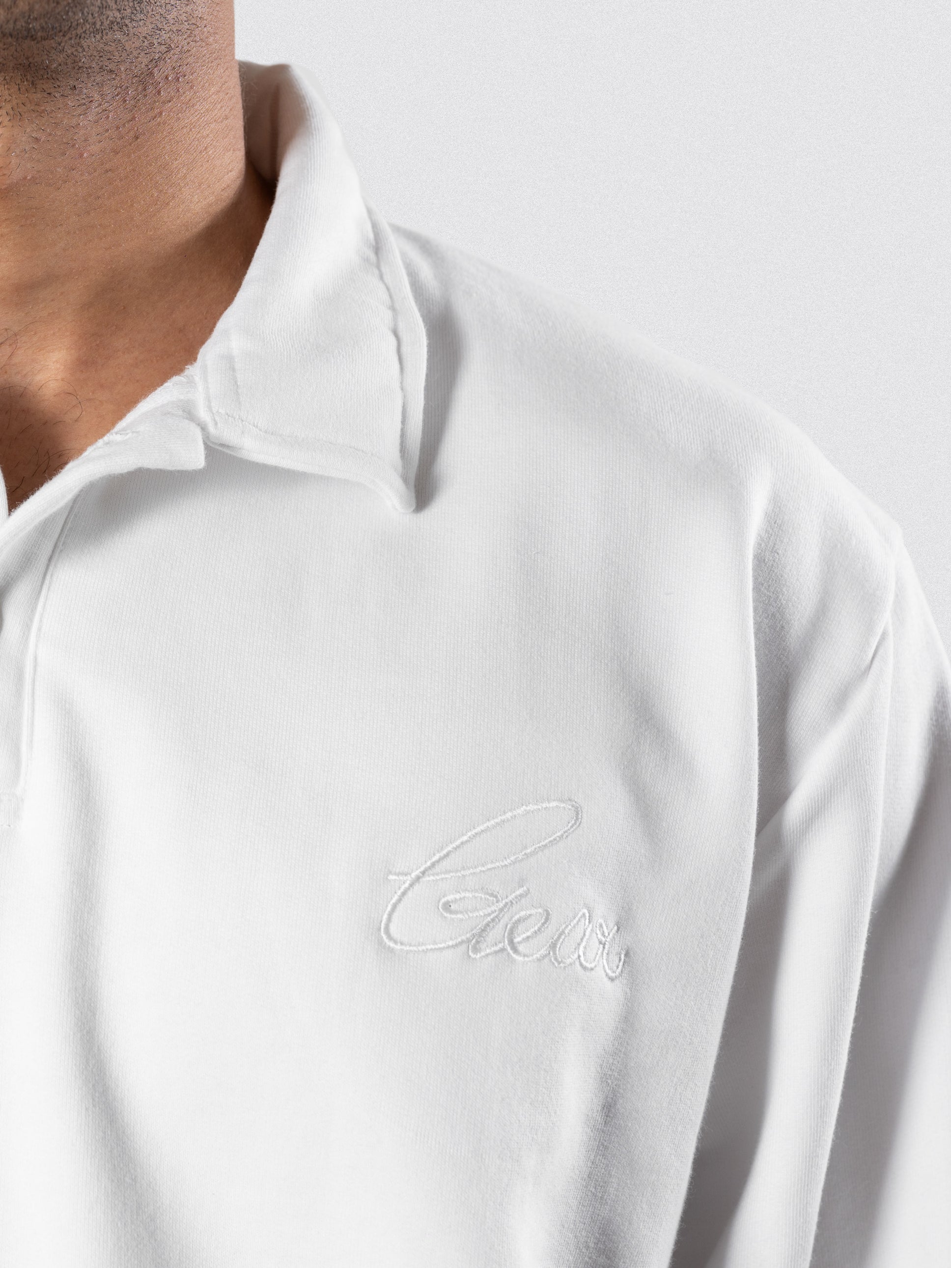 MNST GEAR Collared Polo In Santorini – White - view 6
