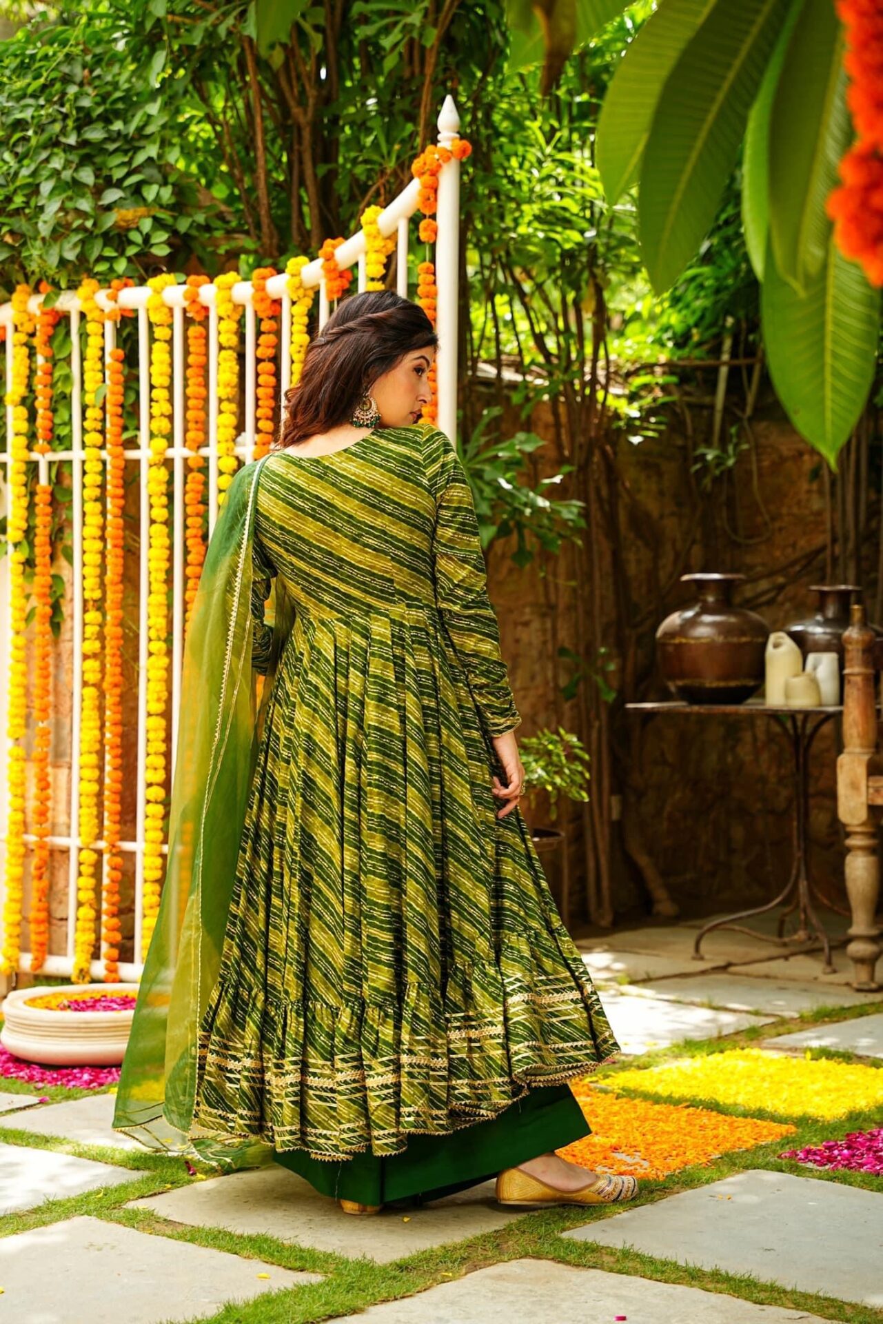 Idaho-o Ruth green kurta-palazzo set - view 5