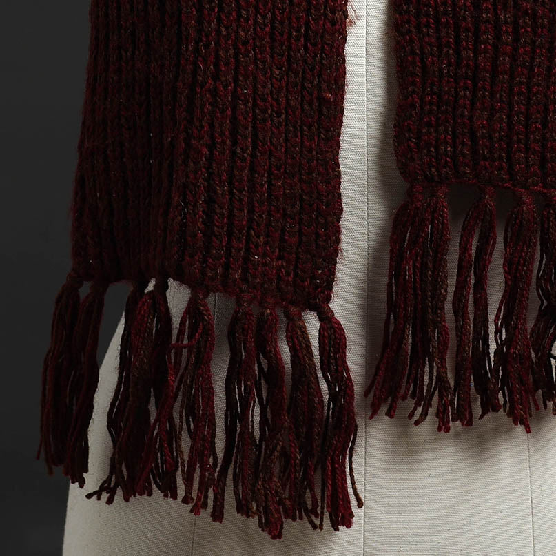 KILMORA Brown - Kumaun Hand Knitted Woolen Muffler 53 - view 3