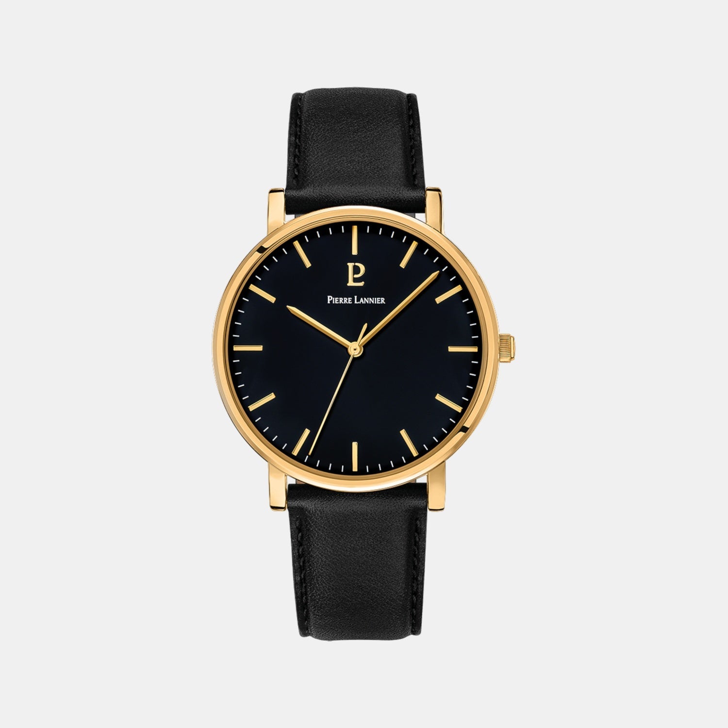 Pierre Lannier Essential Men Quartz Black Dial Analog Leather Watch 218F033
