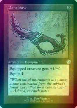 Bone saw 70 – Magic Bone Saw [70] [Retro Frame] [Schematic] [The Brothers' War Retro Artifacts] [Foil]