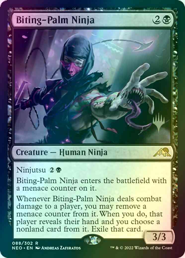 Biting-palm ninja promo – Magic Biting-Palm Ninja [Promo Pack] [88p] [Kamigawa: Neon Dynasty: Promos] [Foil]