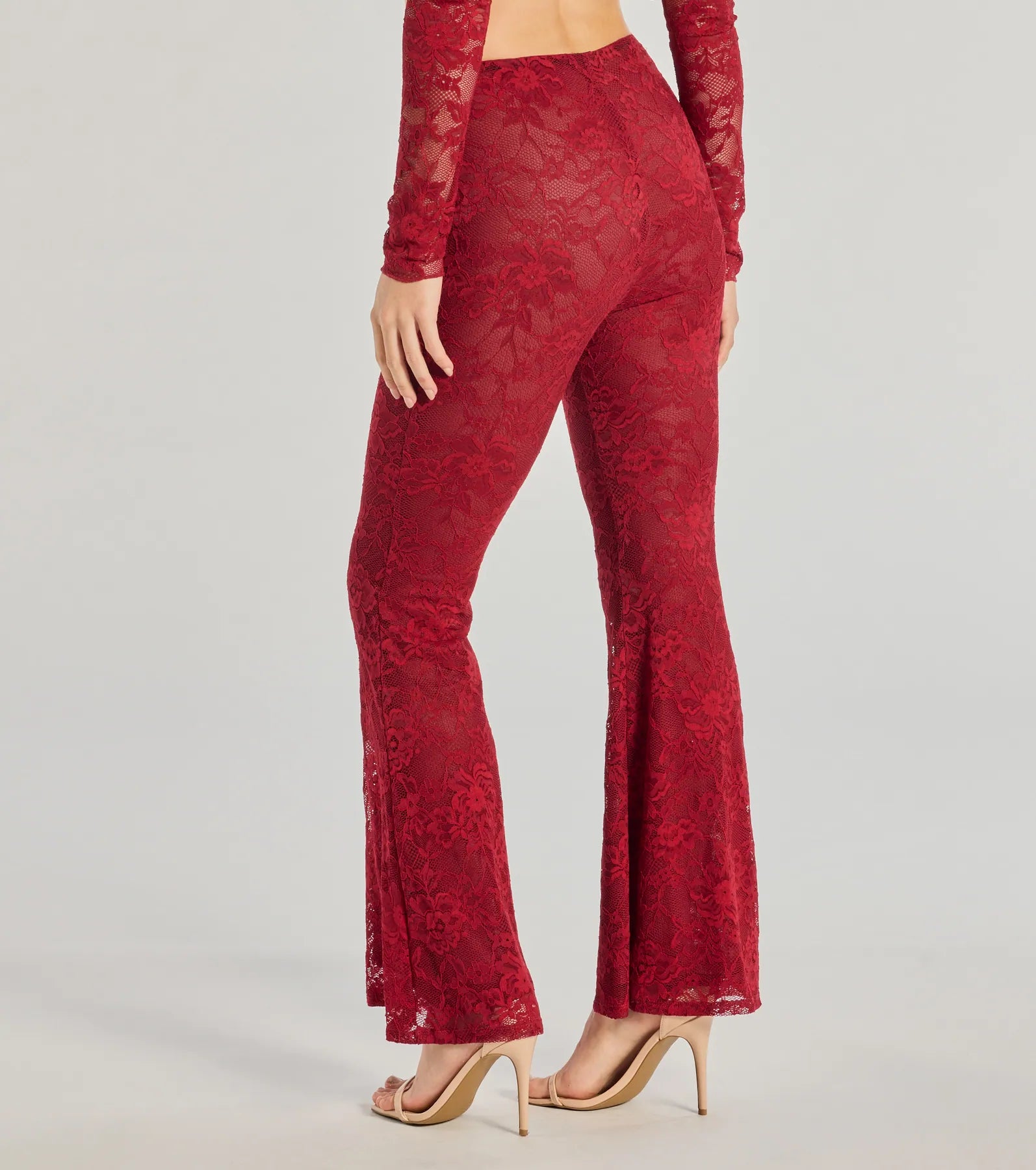 Windsor Delicate Flair Floral Lace Flared Pants - view 2
