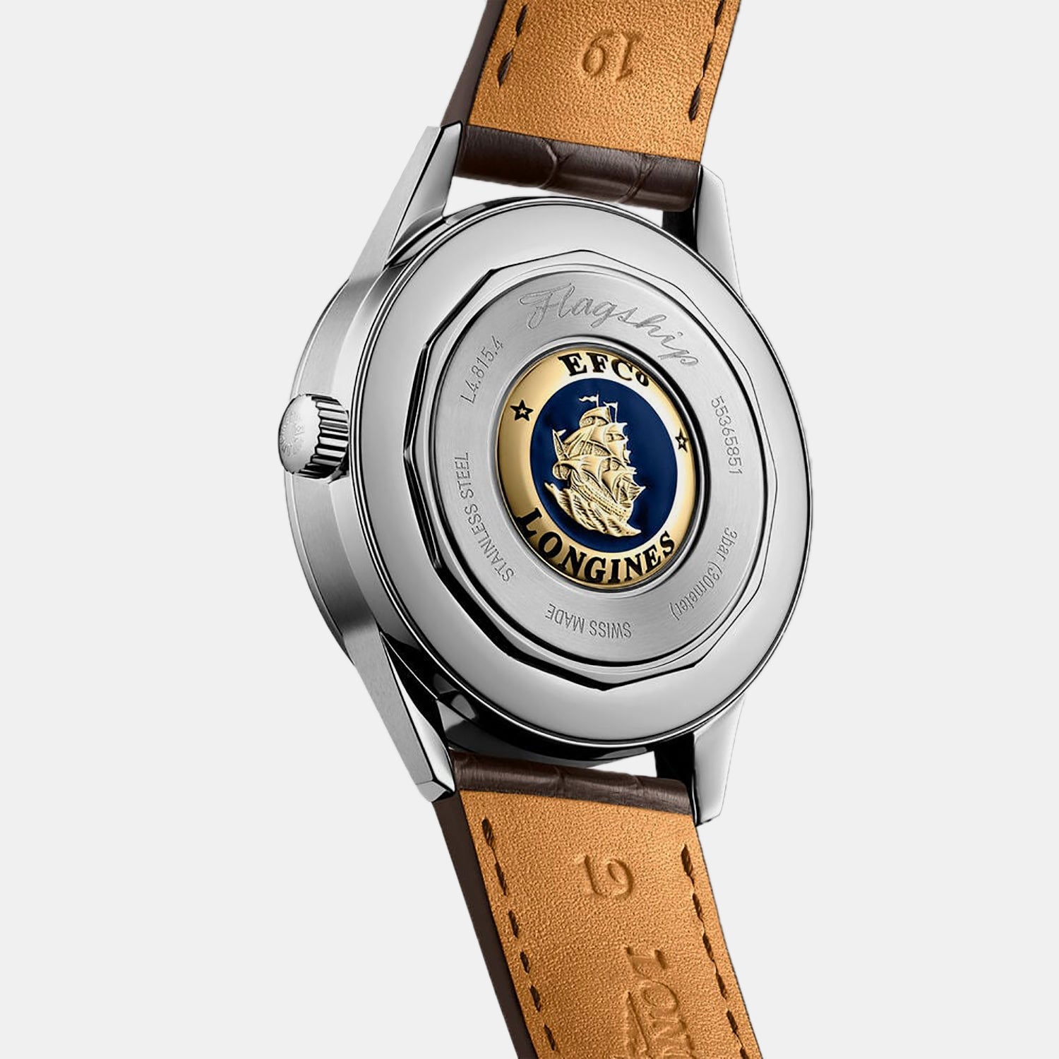 Longines Flagship Heritage Moonphase Men Automatic Silver Dial Analog Leather Watch L48154782 - view 3