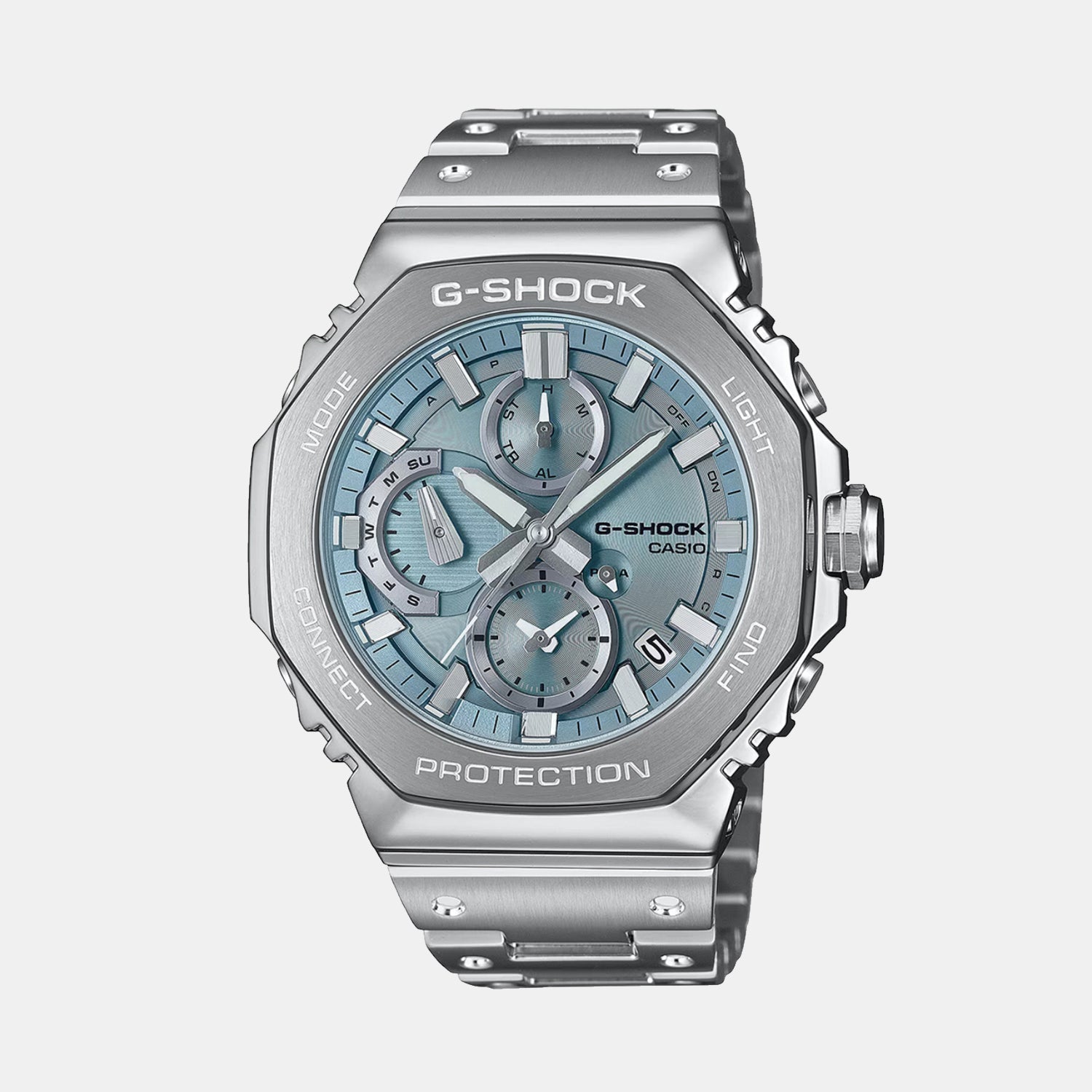 Casio G-Shock Men Quartz Blue Dial Chronograph Stainless Steel Watch G1630