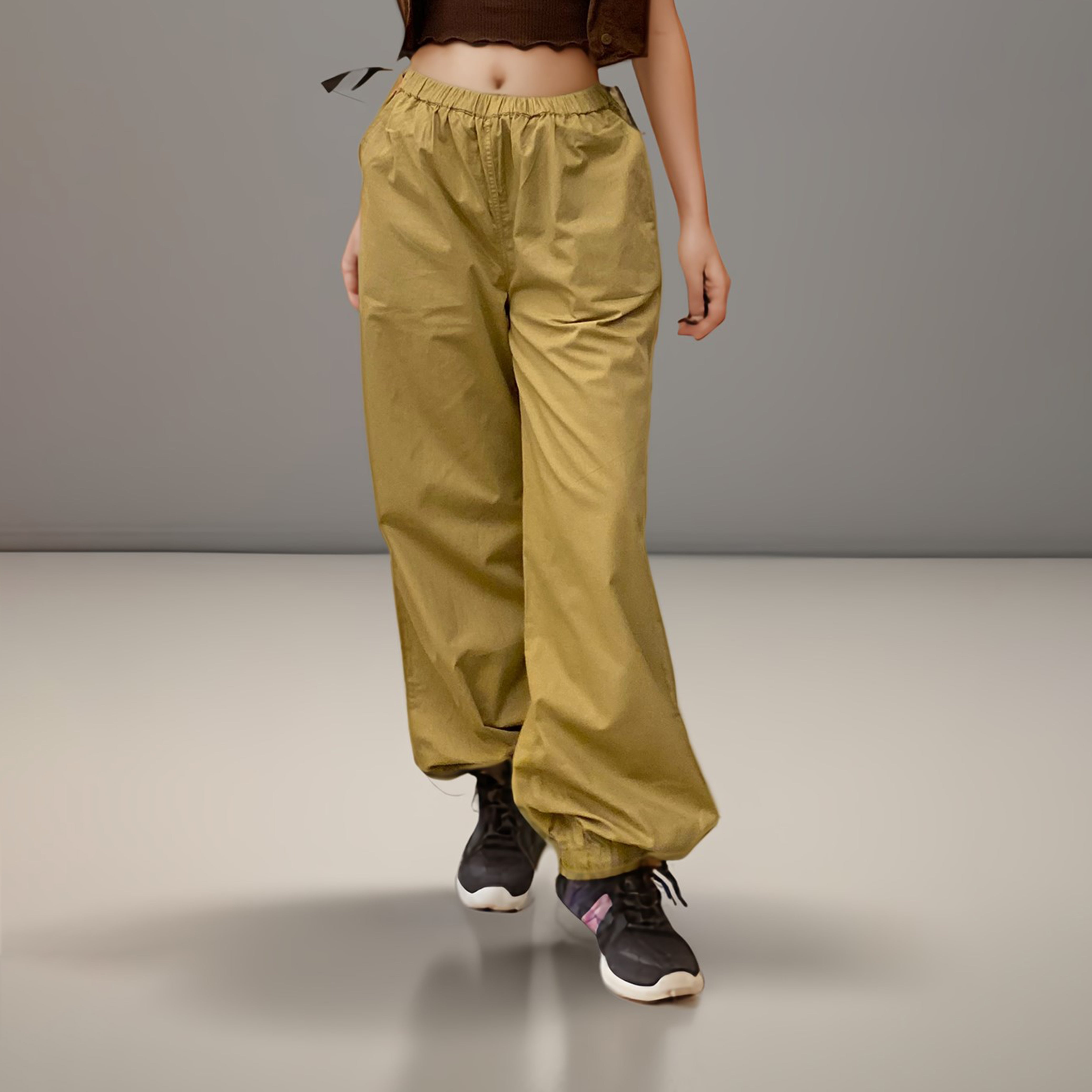 I Z F Khaki Parachute Pants