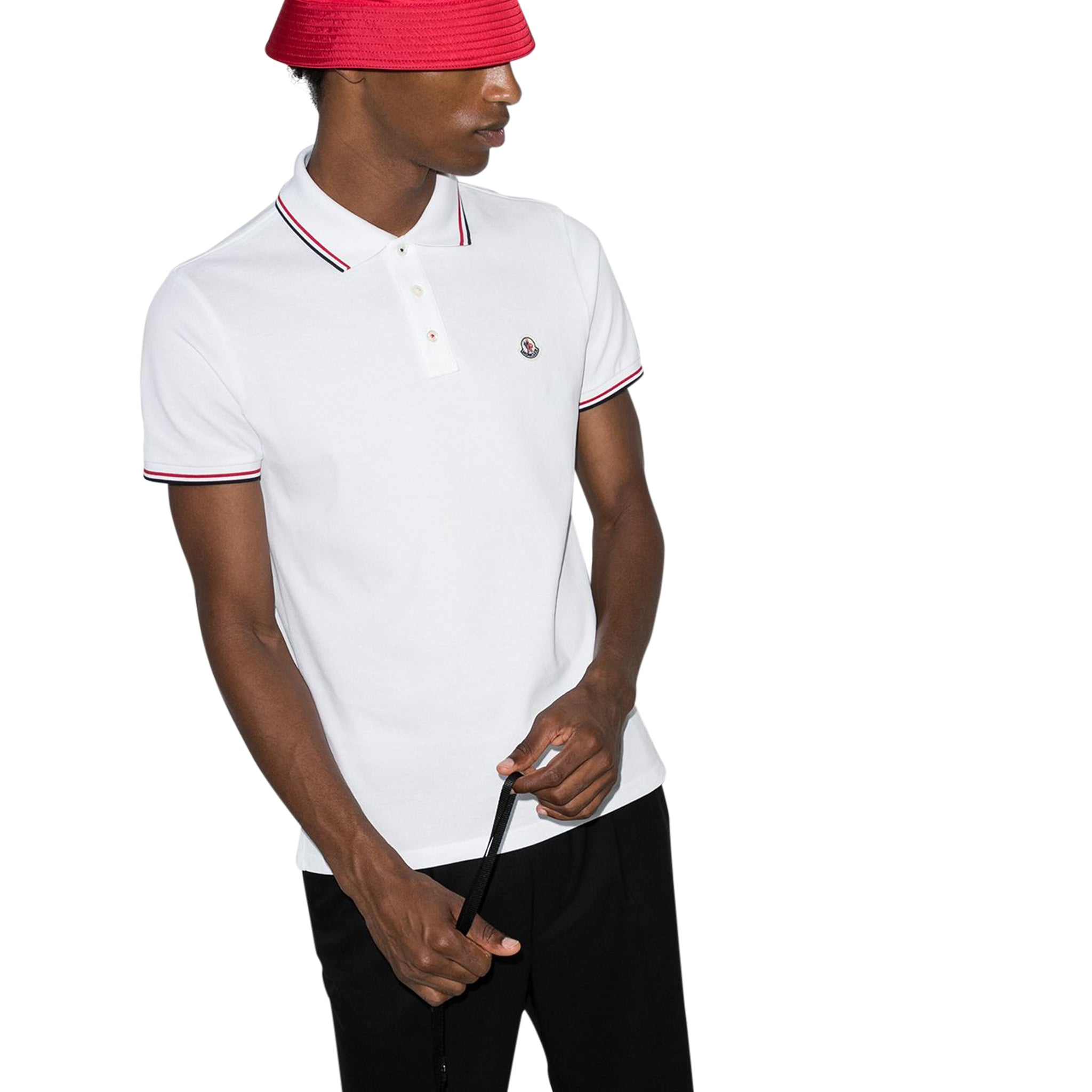 Moncler Logo Patch White Polo Shirt - view 2