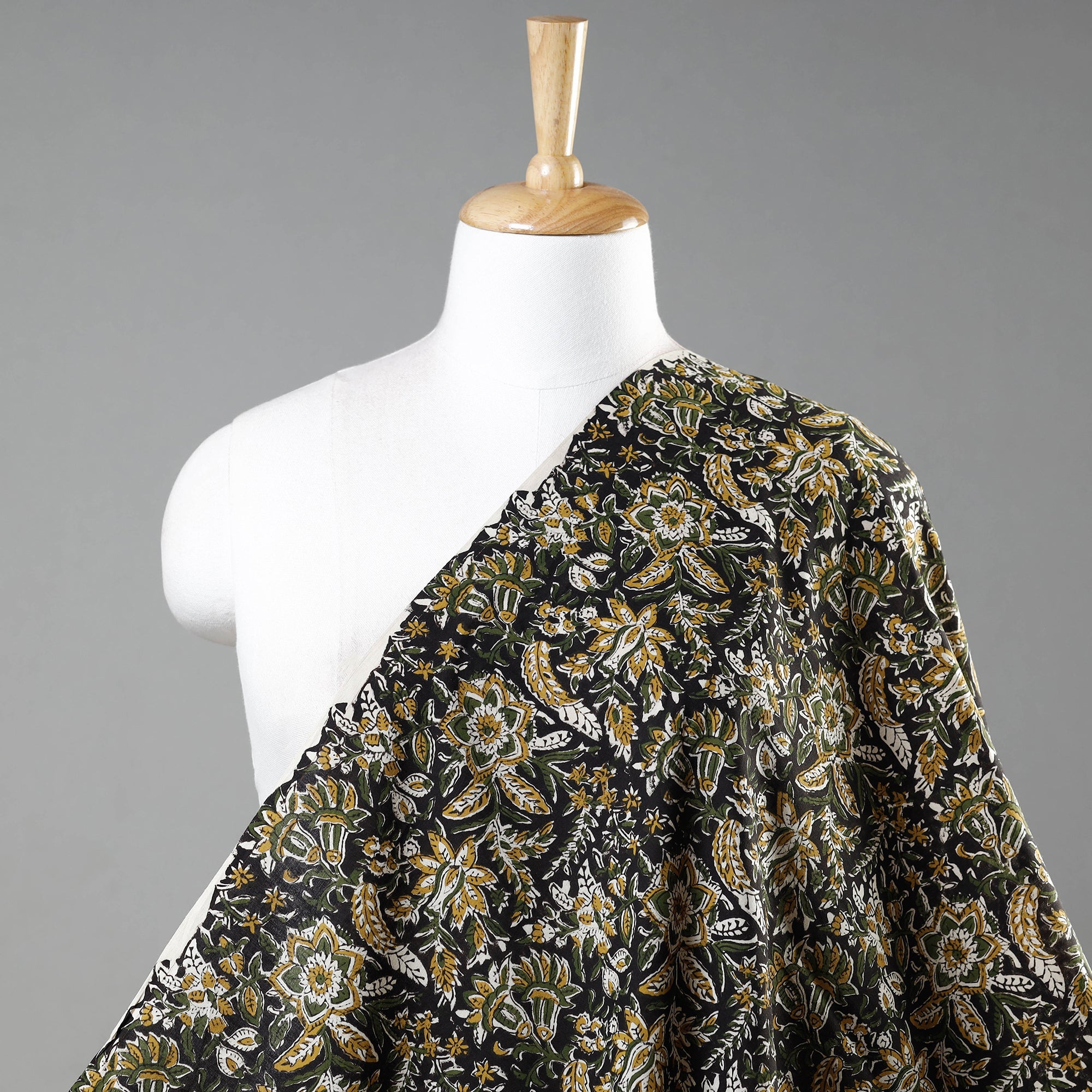 HAVELI CHRONICLES Black - Kalamkari Bagru Block Print Cotton Fabric