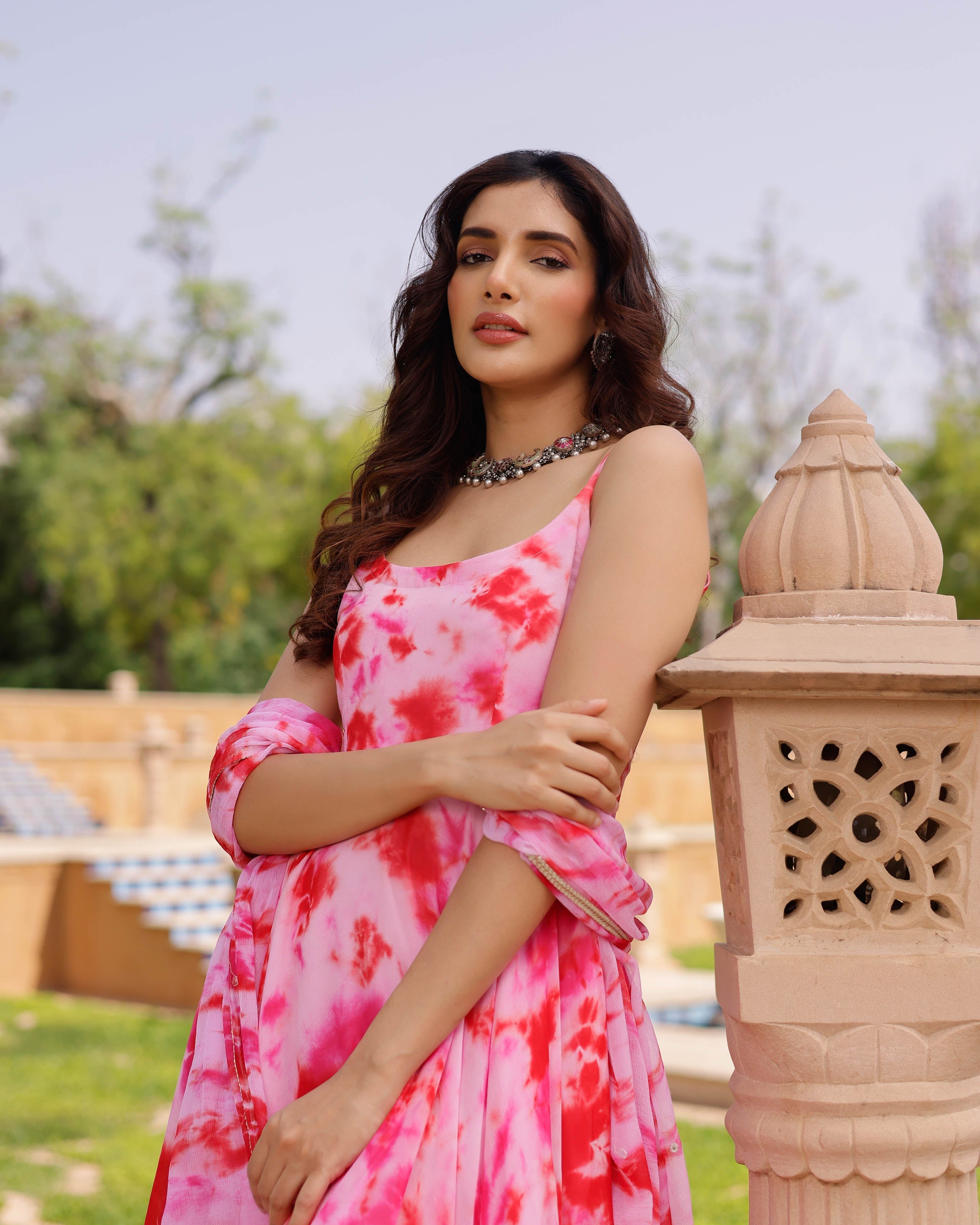 Aachho Rosie Georgette Tie & Dye Suit Set - view 4