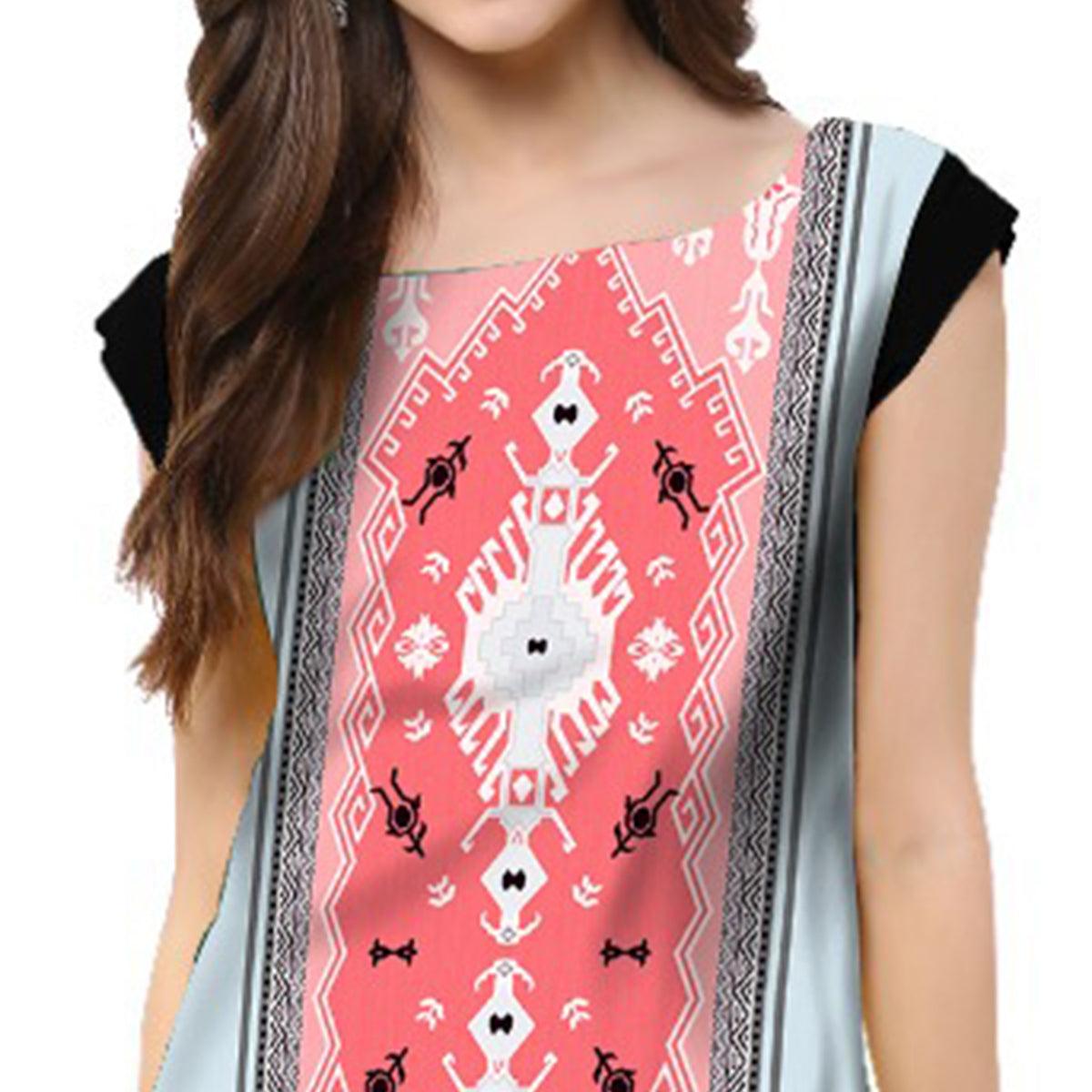 Peachmode Seller Multi Color Casual Wear Digital Printed Crepe Kurti - view 3