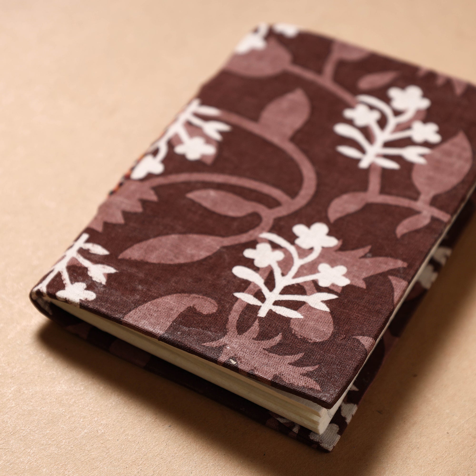 BINDAAS UNLIMITED Brown - Sanganeri Fabric Cover Handmade Paper Notebook (5 x 3 in) - view 2