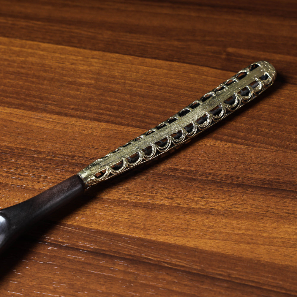 ASHOKA ASSEMBLE - CELEBRATING CRAFTS OF ODISHA Black - Handcarved Tribal Bastar Wooden - Spoon - view 3