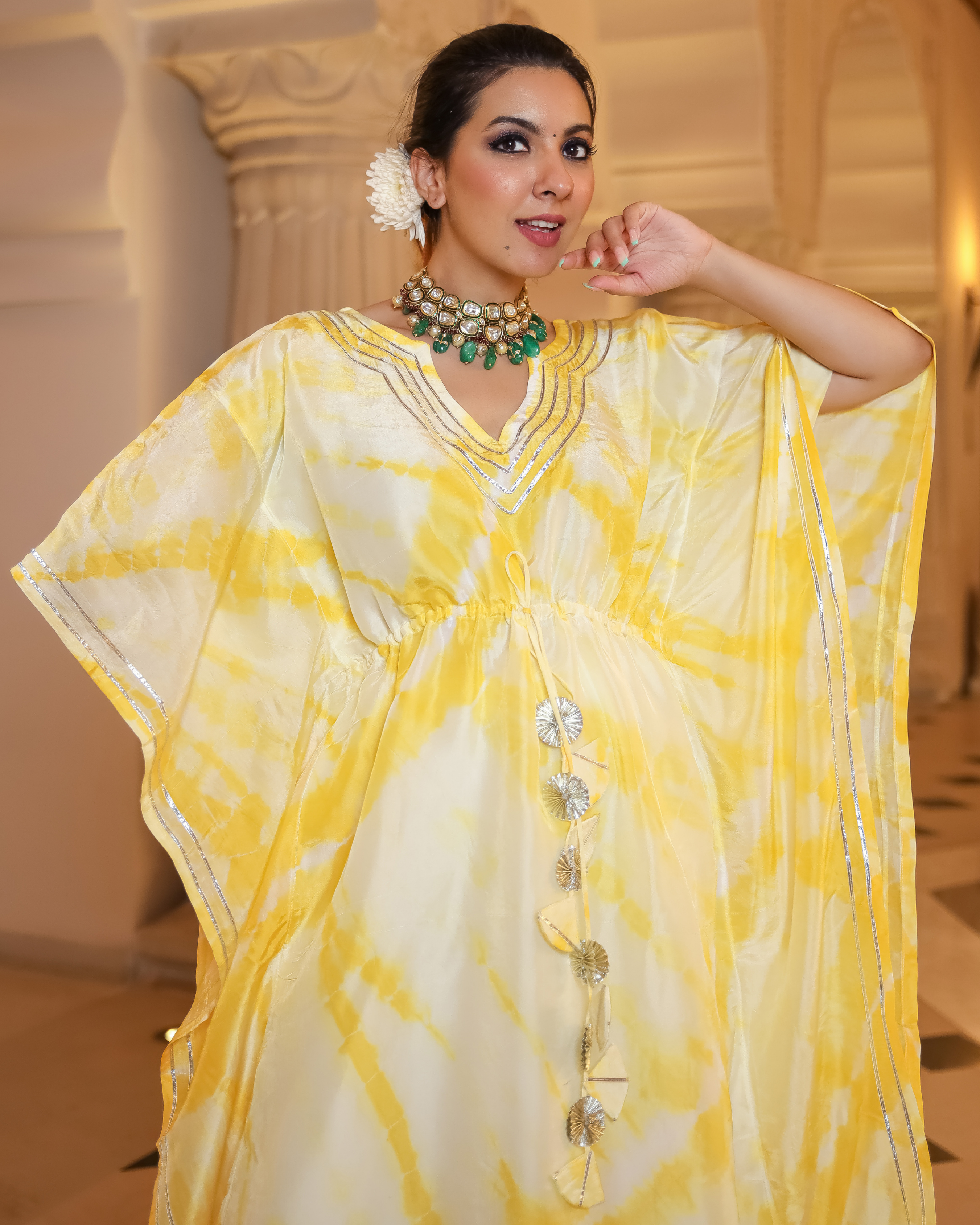 Aachho Mango Curve Tie Dye Kaftan Set - view 4