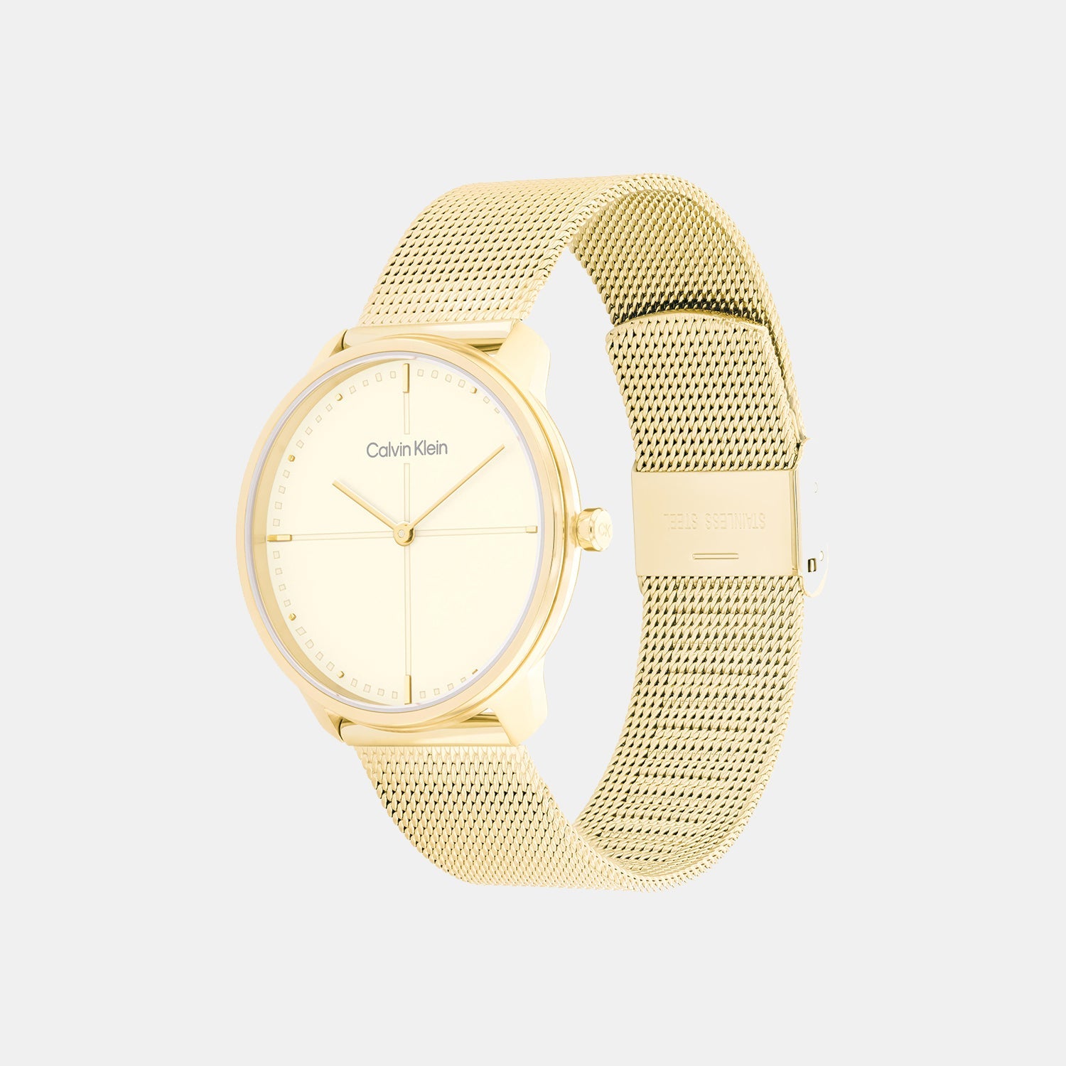 Calvin Klein Ck Iconic Unisex Quartz Champagne Dial Analog Mesh Watch 25200159 - view 2