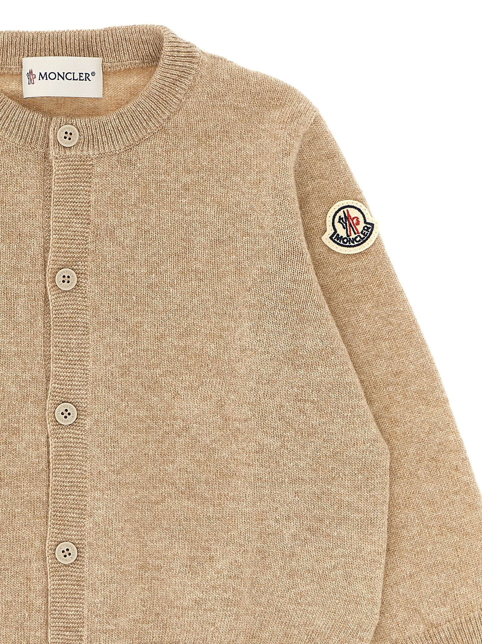 Moncler Enfant Cardigan + Logo Embroidery Beanie - view 3