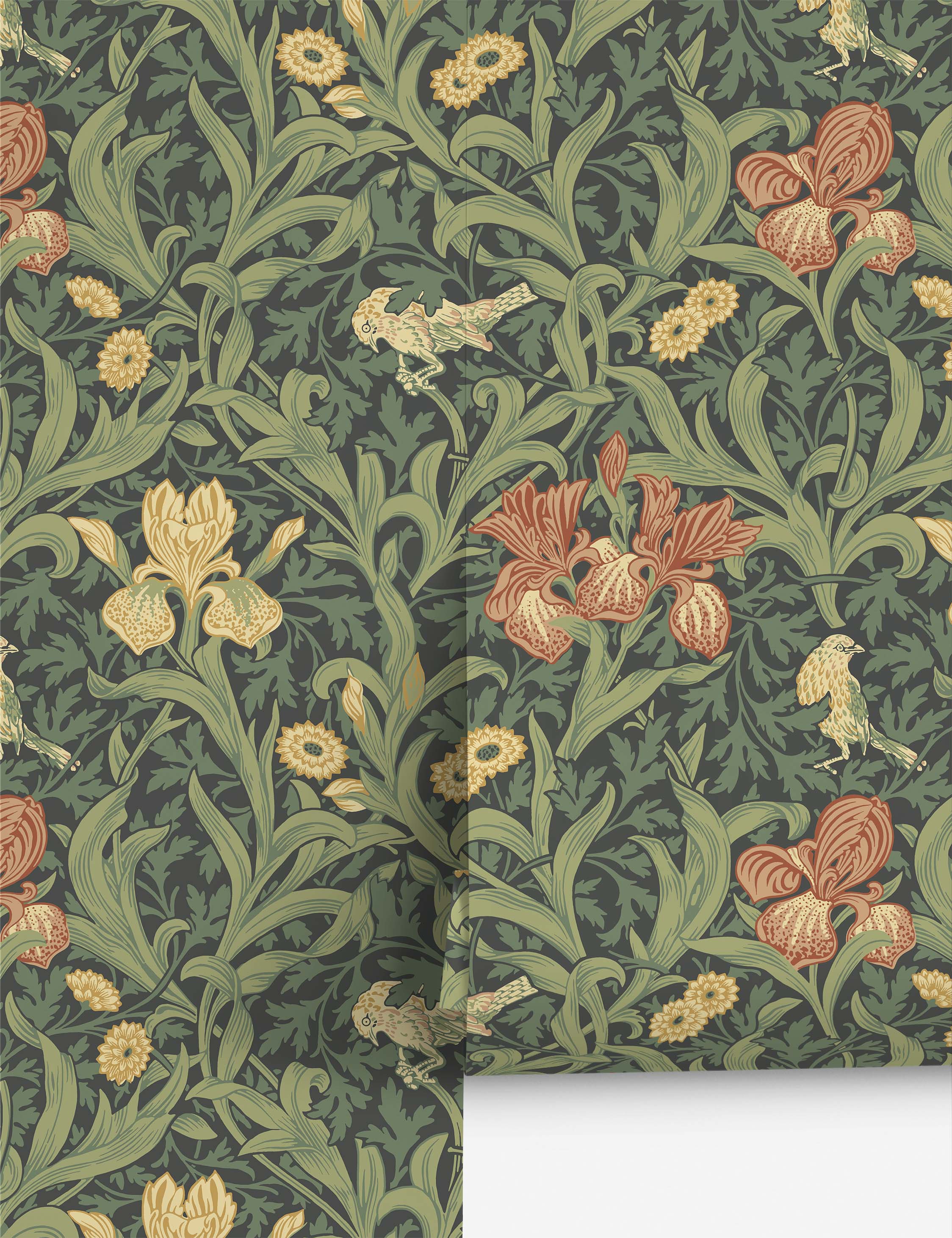 Lulu and Georgia Iris Wallpaper by Morris & Co. - view 3