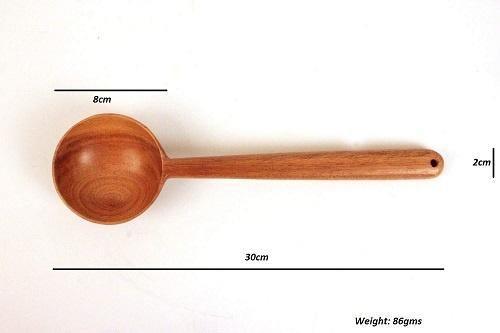 The Indus Valley 100% Natural Neem Wood Cooking & Serving Spoons/Spatula/Ladles, Set of 3, Toxin-free, Anti-microbial - view 4