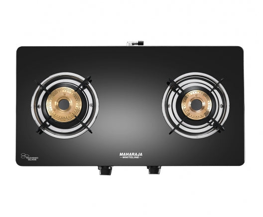 Maharaja Whiteline Solana 2 Burner Glass Top Gas Stove | Black - view 2