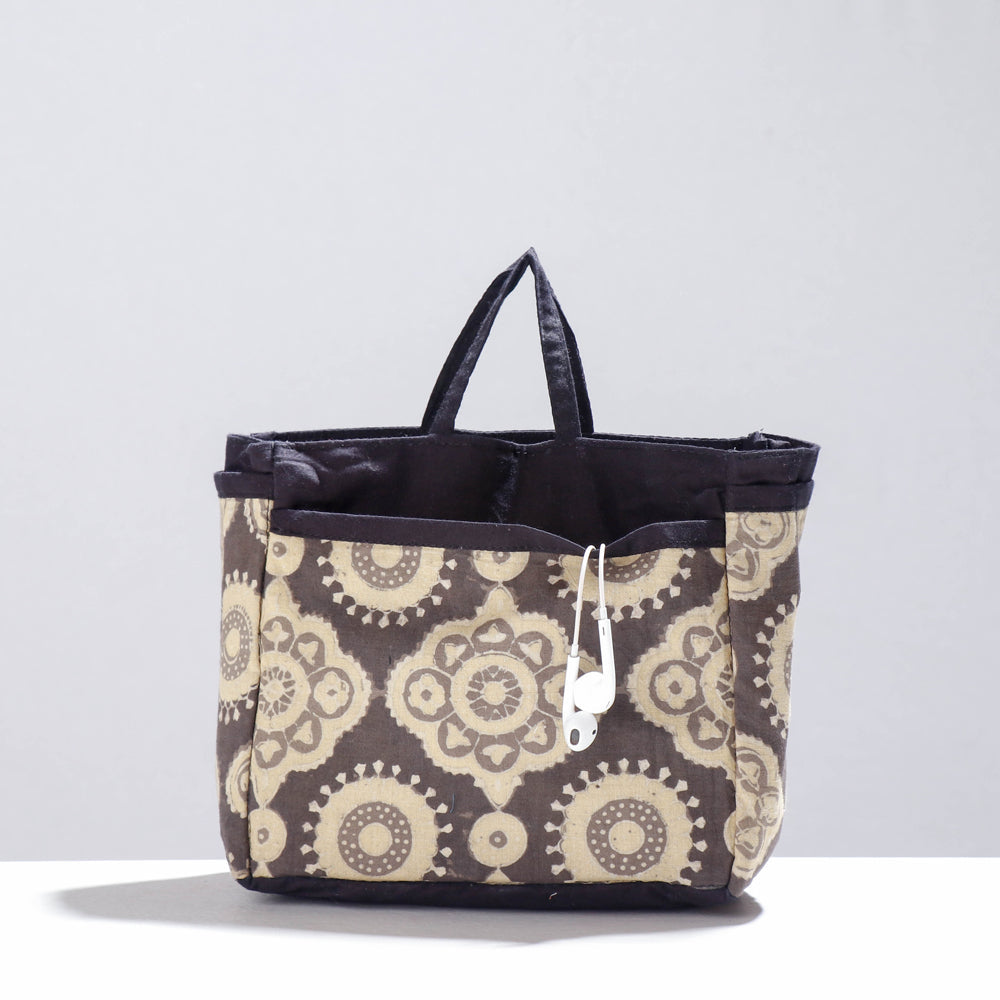 NOORI BAZAR Brown - Ajrakh Multipurpose Cosmetic/Toiletry Cotton Pouch