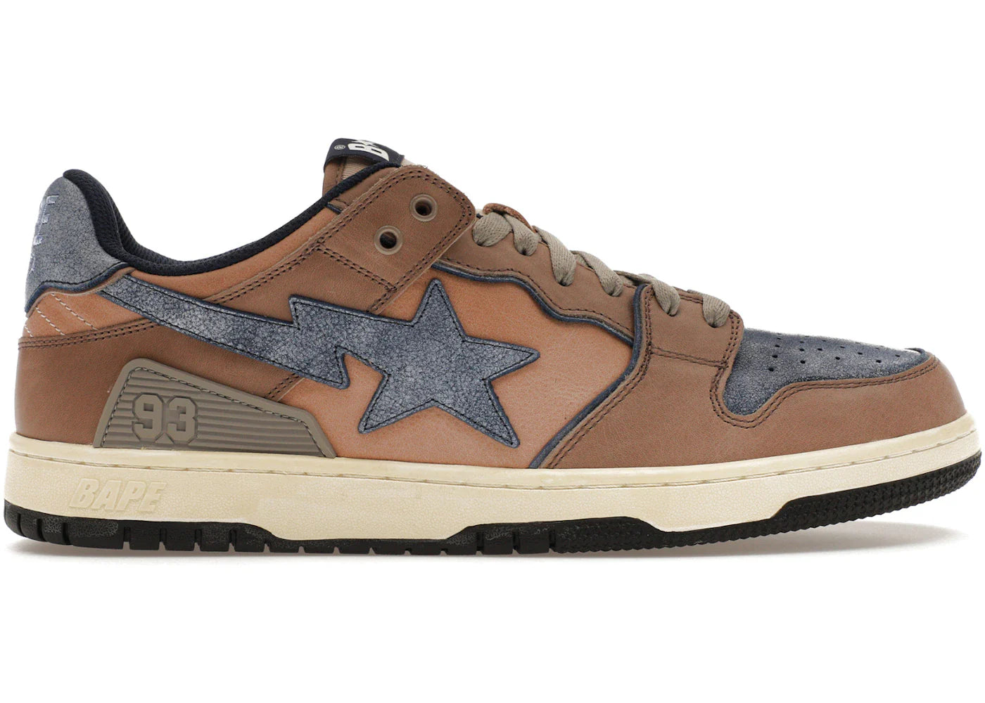 A Bathing Ape Bape SK8 Sta Vintage Beige Indigo