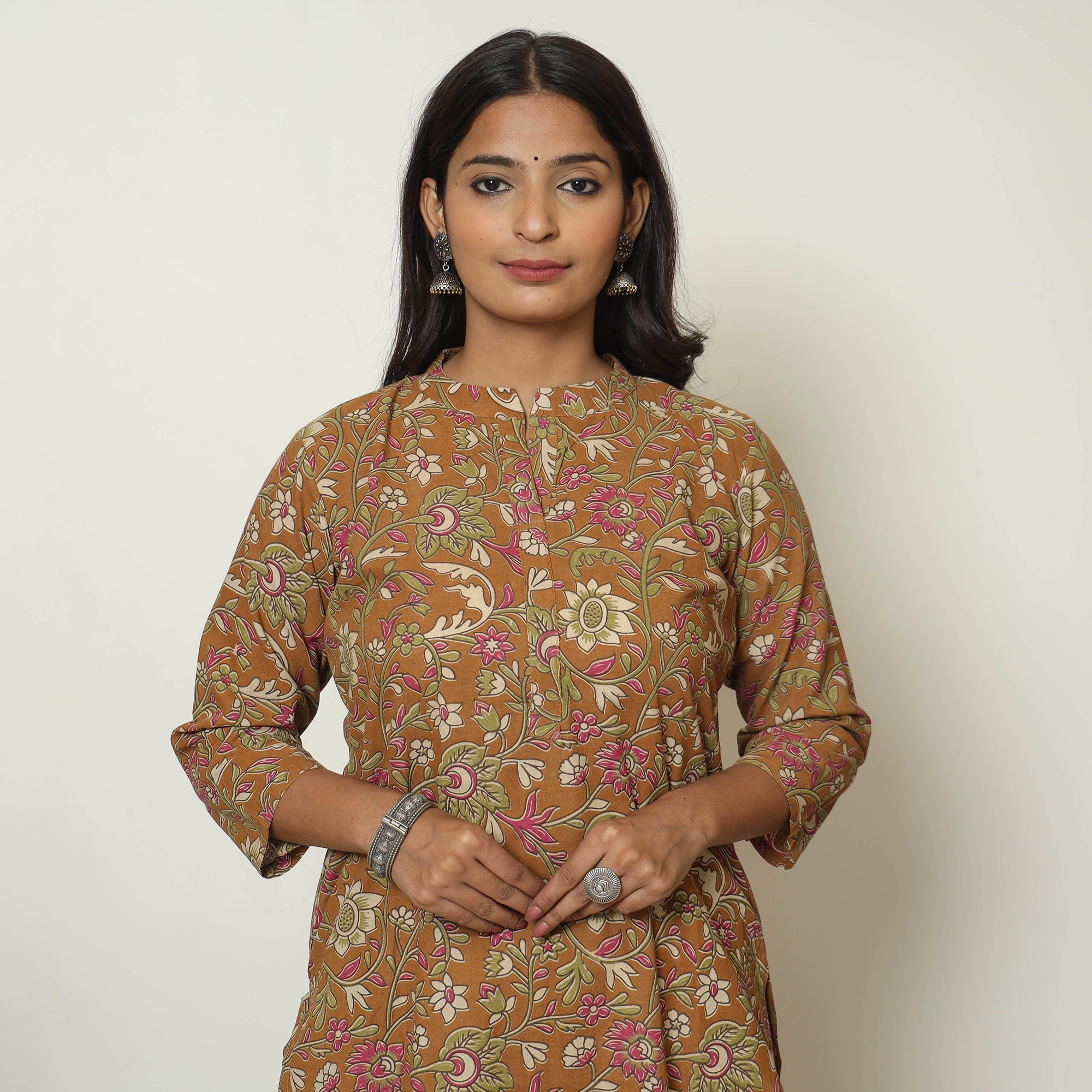 ITOKRI CASUALS Brown - Kalamkari Printed Cotton Straight Kurta 16