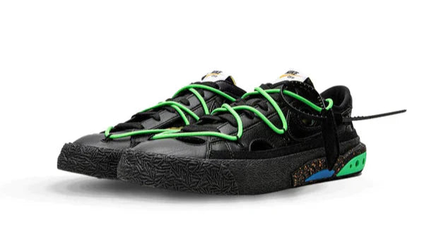 Sneaker Cafe Mumbai Nike Blazer Low Off-White Black Electro Green - view 2