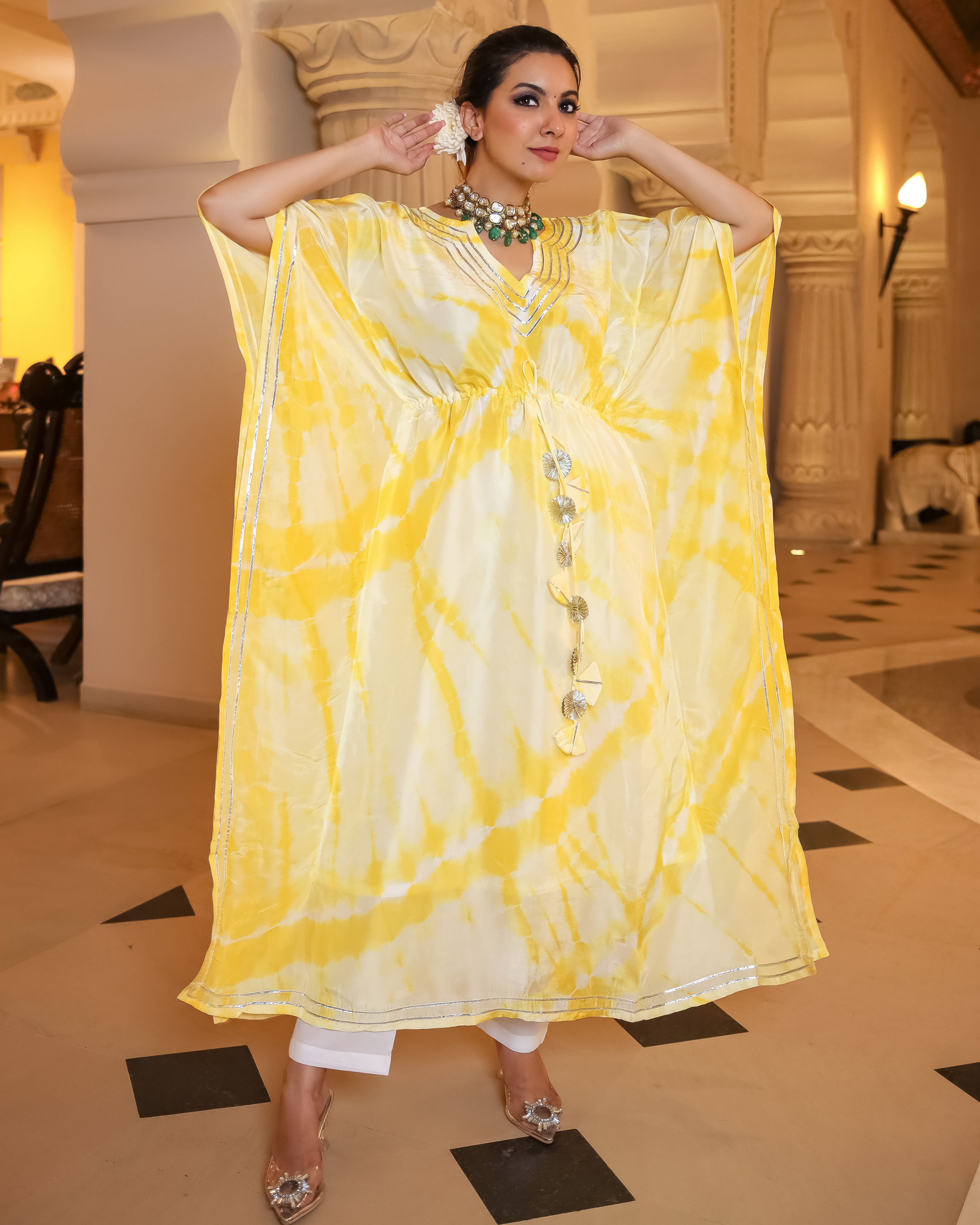 Aachho Mango Curve Tie Dye Kaftan Set - view 8
