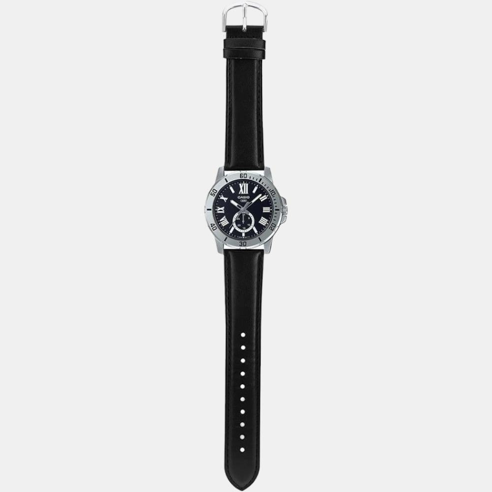 Casio Enticer Men Quartz Black Dial Chronograph Leather Watch A2072 - view 5