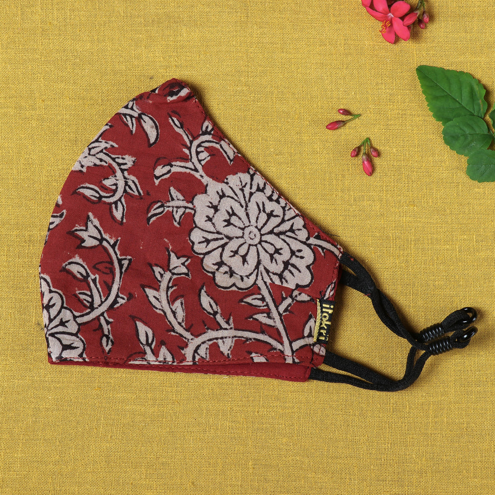 JALPARI Bagru Block Printed Cotton 3 Layer Snug Fit Face Cover