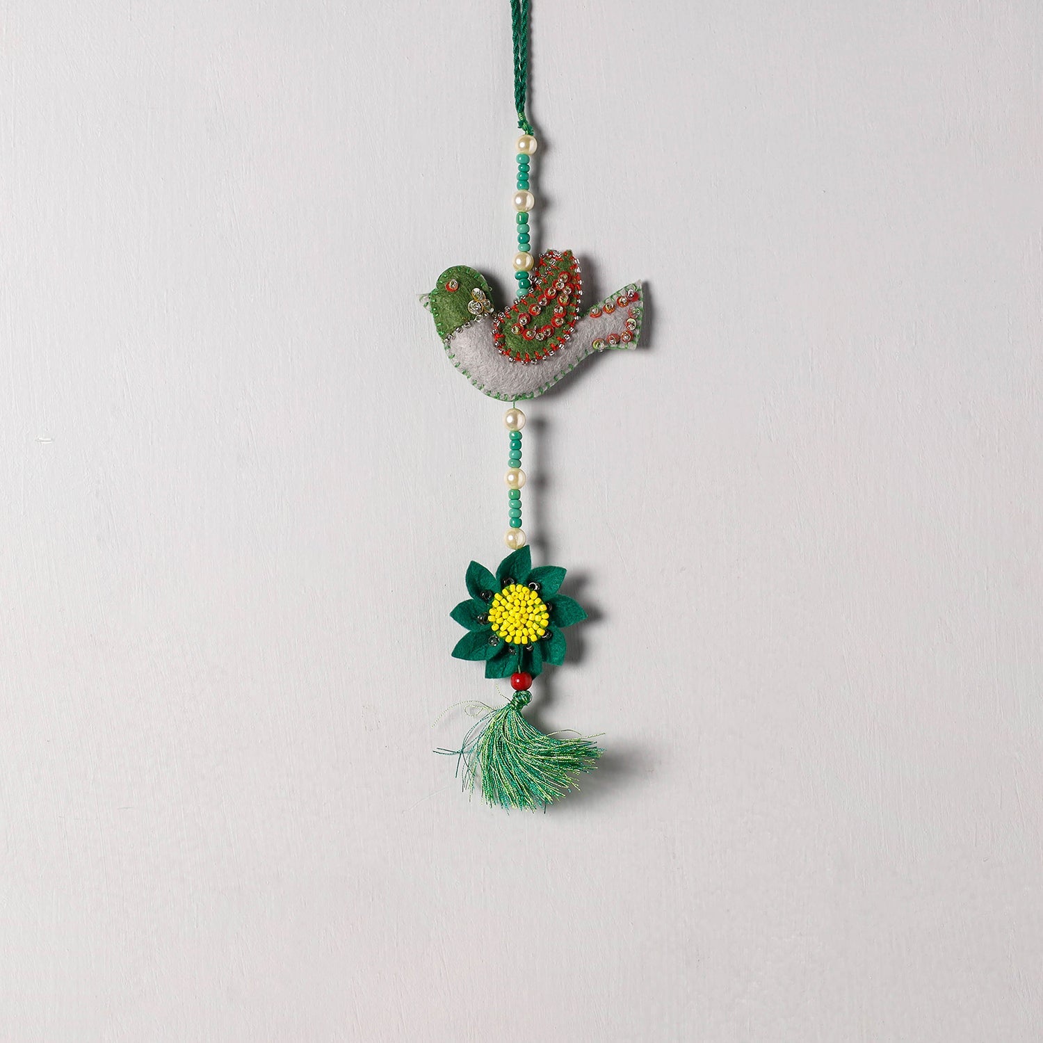 Felt beadwork wall – WITH LOVE BY KANIKA Bird - Handmade Felt & Beadwork Wall Hanging