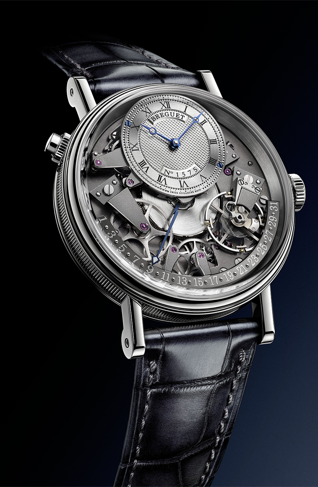 Breguet Tradition Silver & Grey Dial Black 40 MM Watch for Men - view 2